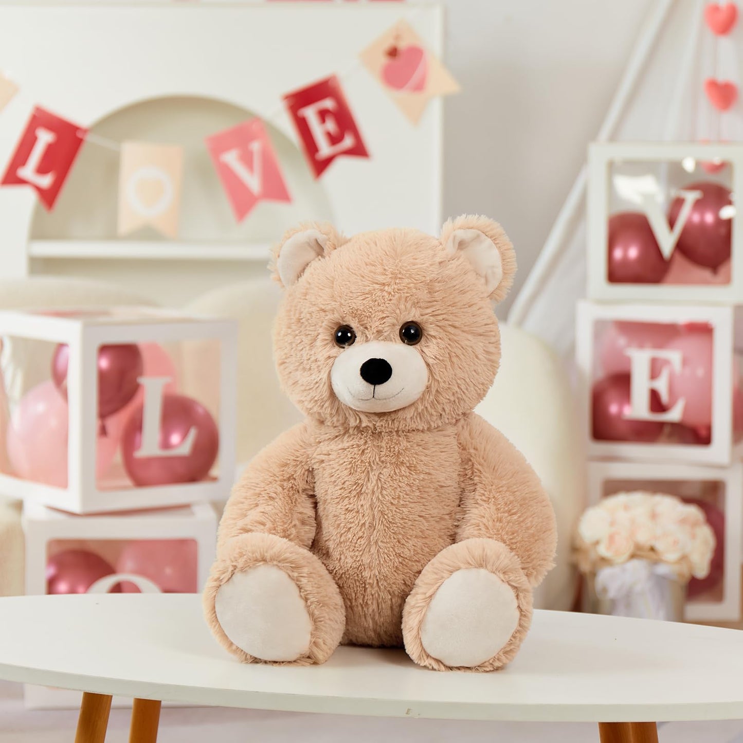 Tezituor 2 Pack Small Teddy Bear Stuffed Animals 18inch, Stuffed Teddy Bear Plush for Kids Baby, Cute Soft Bear Plushie Gift for Girls Boys Children, Plush Bear for Christmas Birthday Valentines