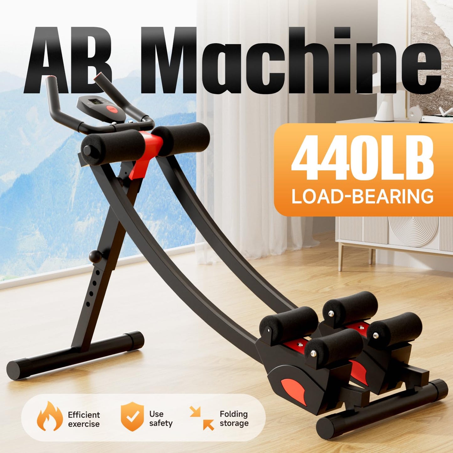 Weceni Ab machine, AB trainer machine,workout equipment for Home Gym Strength Training, Ab workout equipment, AB machine for stomach workout, Foldable abdominal trainer for Men and Women exercise