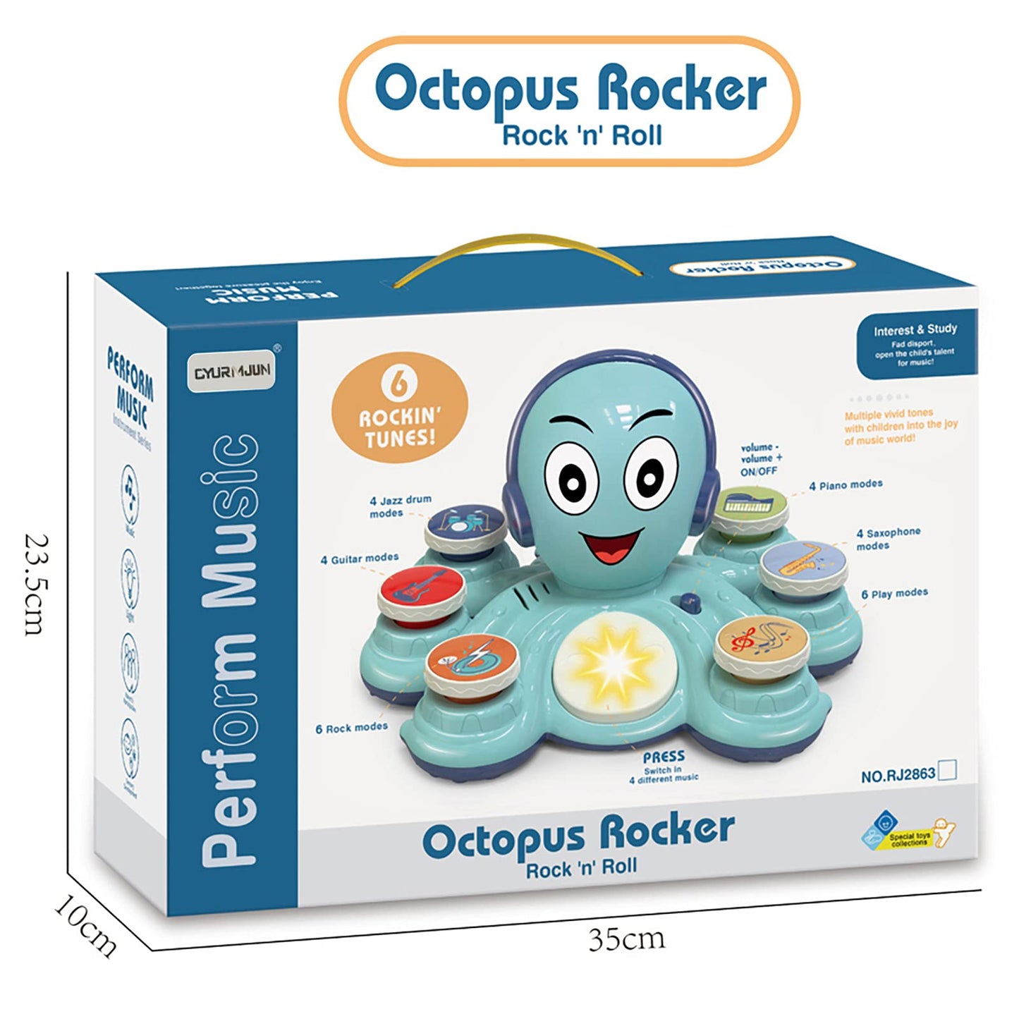 Baby Musical Toys Learning Toys for Toddlers, Octopus Music Toys, Preschooler Musical Educational Instruments Toy for Baby, Birthday Toys for Girls Boys