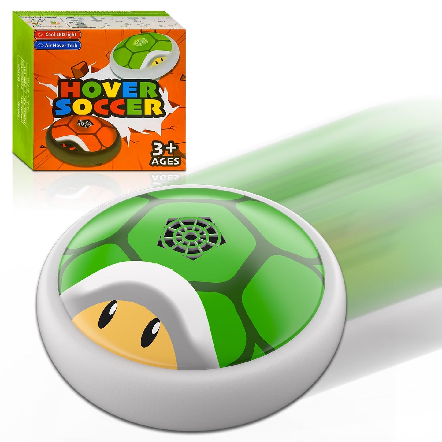 Glückpa Boys Toys Gifts, Hover Soccer Ball with LED Lights, Indoor Soccer Toys Games, Turtle Shell Toys for Kids Ages 3-12, Kids Boys Christmas Birthday Gifts, Air Floating Ball