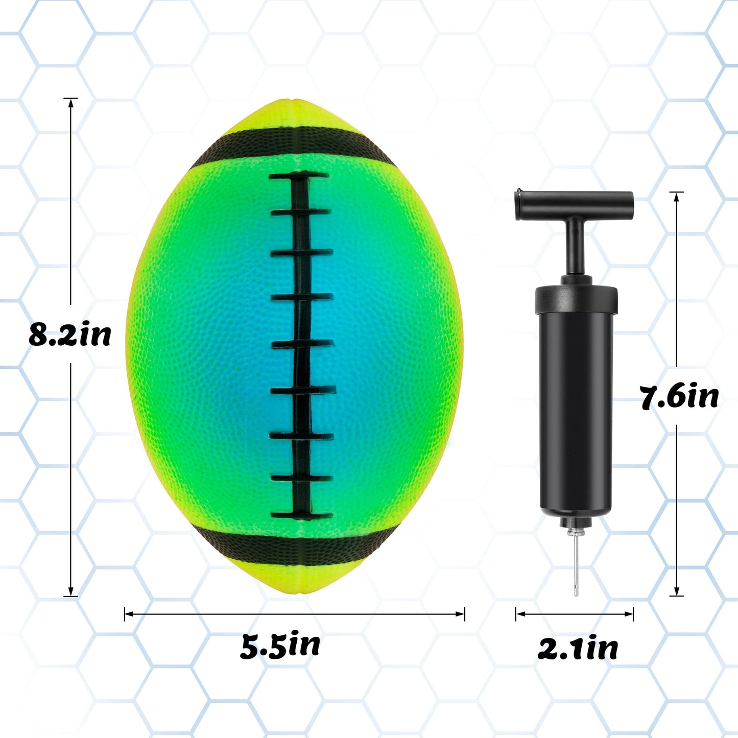 Homotte Rainbow Sports Balls Pack of 4, 8.5" Football Basketball Soccer Volleyball Set with Pump, Inflatable Multi-Sports Ball Set, Outdoor Playground Toys for Kids, Bulk Available