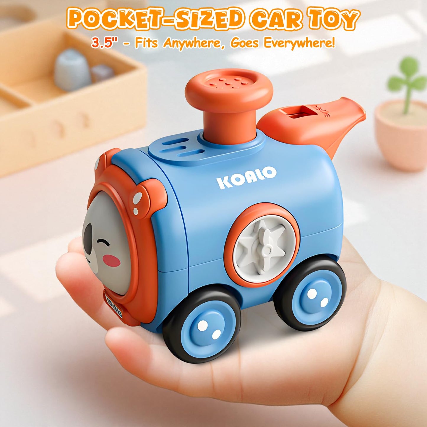 Keamaidy Baby Train Car Toys for Toddler 1-3, 4PCS Press to Go Push Car, Infant Play Whistle Vehicle Toy Set for 12-18 Months, 1st Birthday Christmas Easter Gifts for 1-2 Years Old Boys