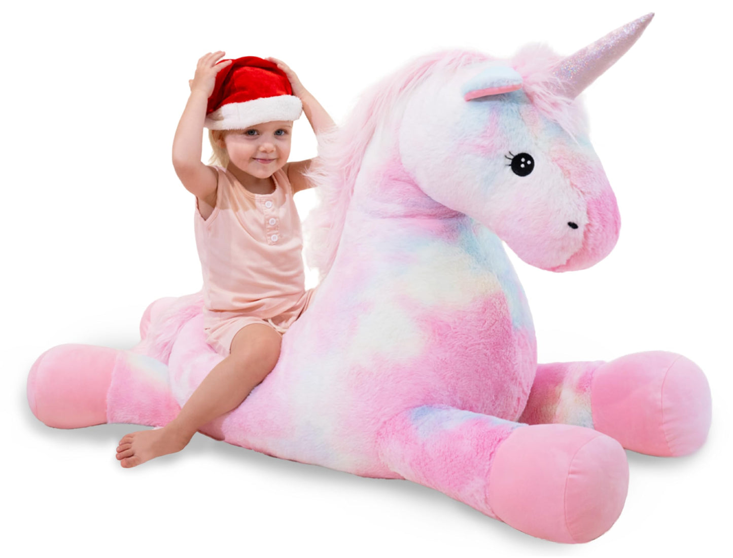 GADXV 49 inch Pink Unicorn Stuffed Animal, Giant Stuffed Unicorn Plush, Large Unicorn Stuffed Animal for Girls Big Pink Plush Birthday, Christmas