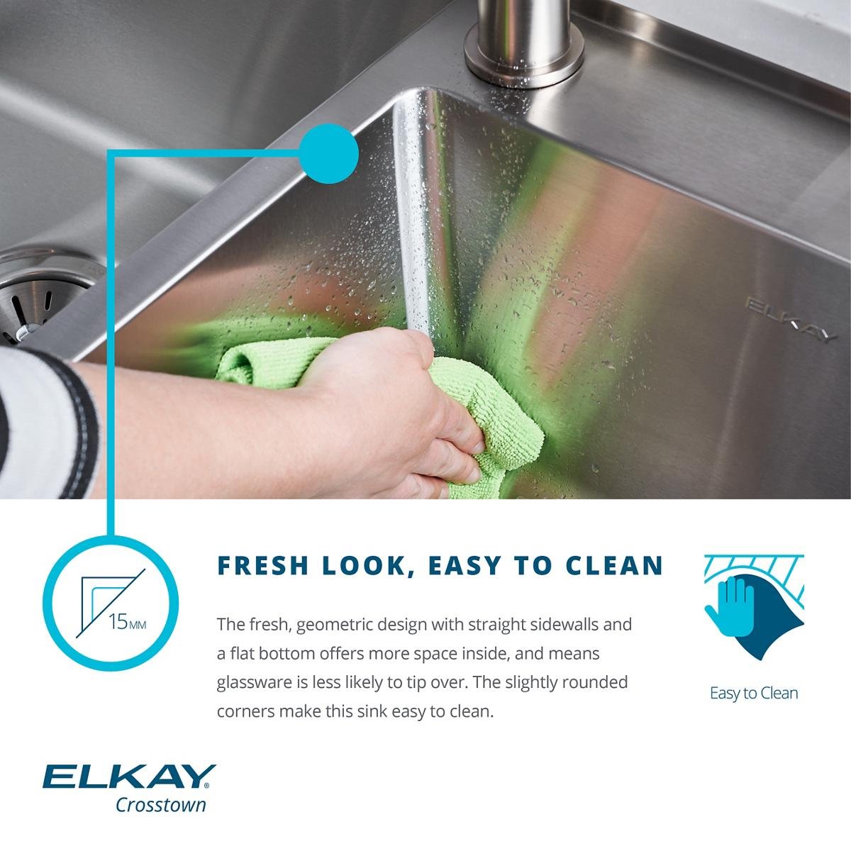 Elkay Crosstown 16 Gauge Stainless Steel 32-1/2" x 18" x 10" Single Bowl Undermount Sink Kit