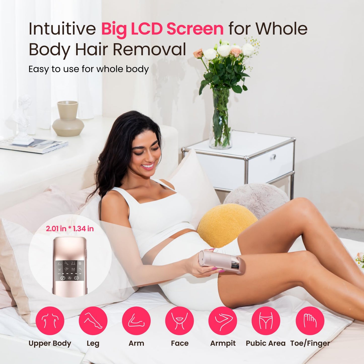 Laser Hair Removal, 25J Energy Triple-Pulse IPL Laser Hair Removal for Women, 12 cm² Comfort Sapphire 37 °F Ice-Cooling Contact, Hair Removal Device for Armpits Legs Arms Bikini Line