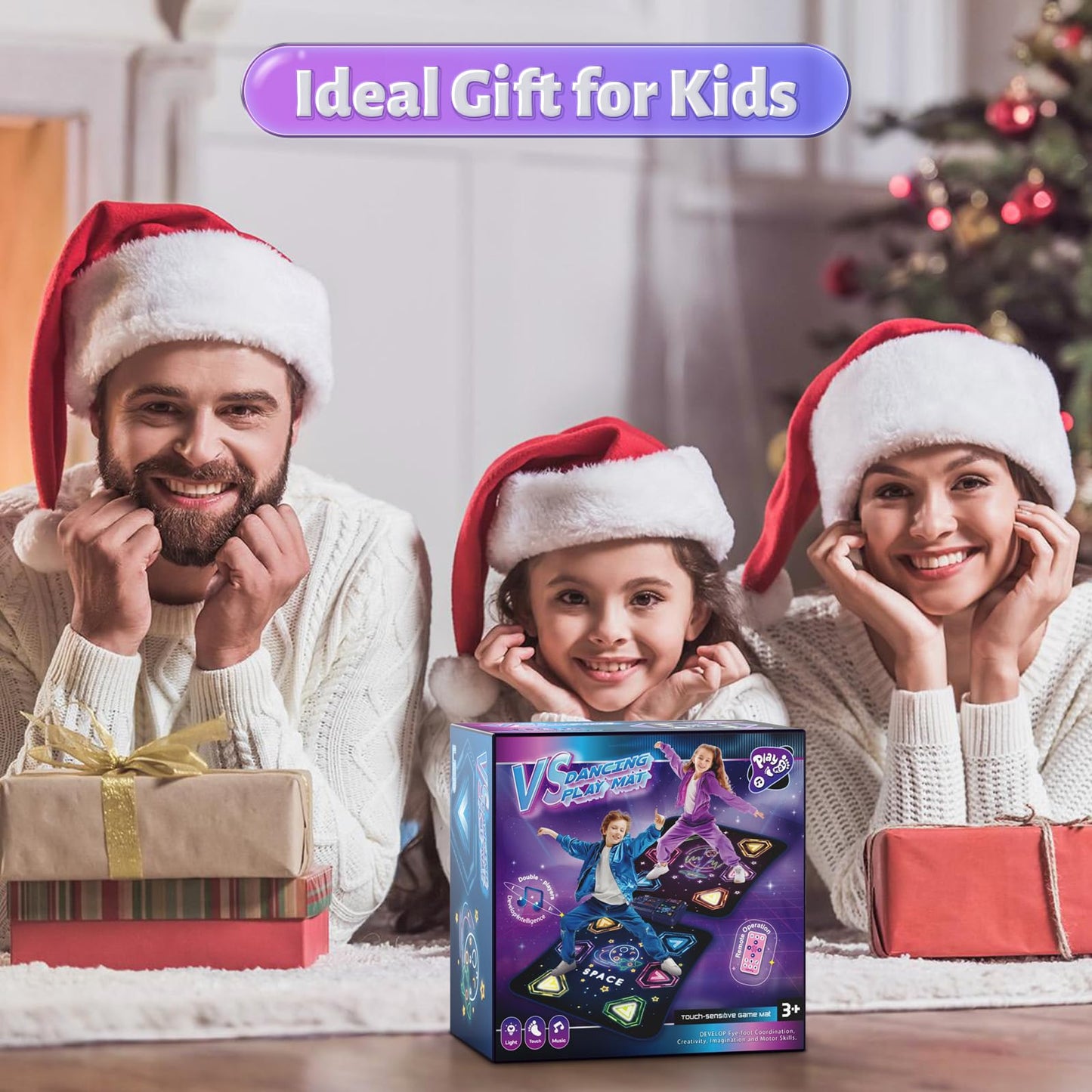 WAYKEE Dance Mat Toys for 3-12 Year Old Kids, Kids Dance Mat with Light-up 12-Button & 5 Game Modes, 2 Player Electronic Dance Pad Toys, Birthday Xmas Gifts for 3 4 5 6 7 8 9 10+ Year Old Girls Boys