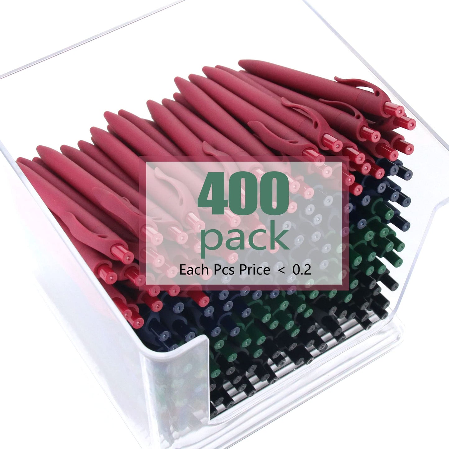 deegtran Pens Bulk, 400 Pack No Bleed Black Ink Pens, Retractable Ballpoint Pens, Pens Medium Point, Smooth Ink Pens, 1.0MM Black Ink