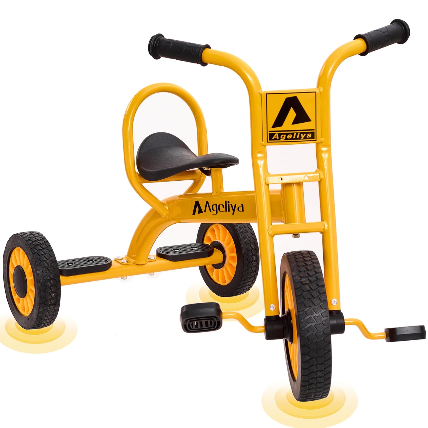 Ageliya Preschool Kids Tricycle for Rider Age 3-5, Durable Metal Pedal Trike for Boys Girls, Big Kid Tricycle with Non-Slip Grip, Solid Rubber Tires -Outdoor Playschool Daycare Playground Equipment