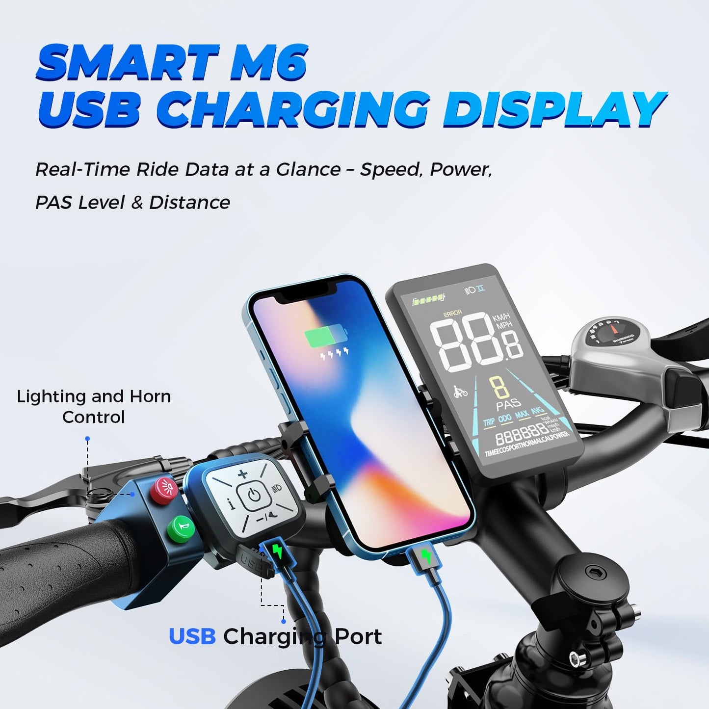 Aipas M1 Pro Electric Bike, 1800W Peak Motor Electric Bike for Adults, 48V 17.5Ah, 26'' x 4.0'' Fat Tire Electric Mountain Bike, Ebike with 85 Miles, 36MPH, 7 Speed 110Nm and Dual Suspension