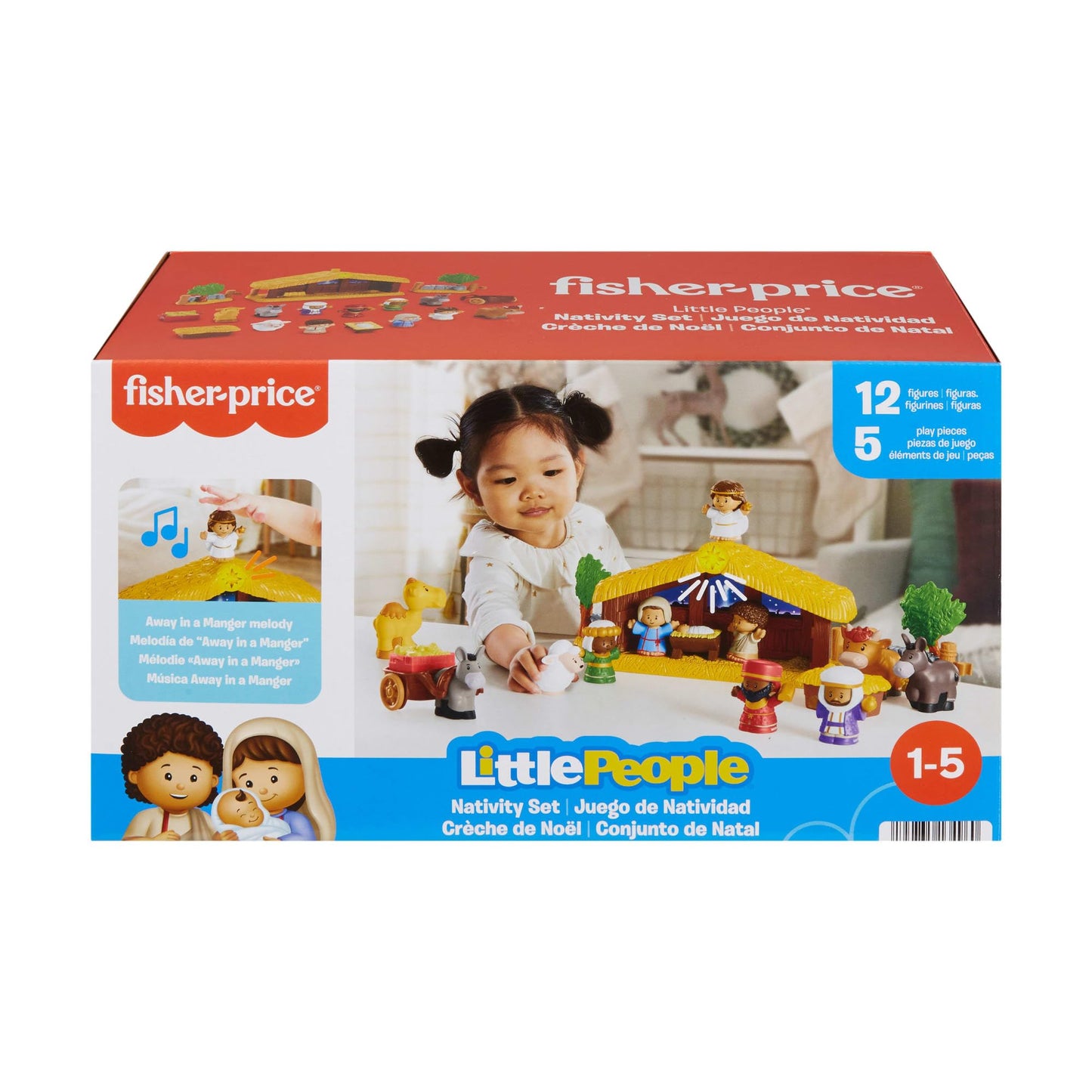 Fisher-Price Little People Toddler Toy Nativity Set with Music Lights & 18 Pieces for Christmas Pretend Play Kids Ages 1+ Years