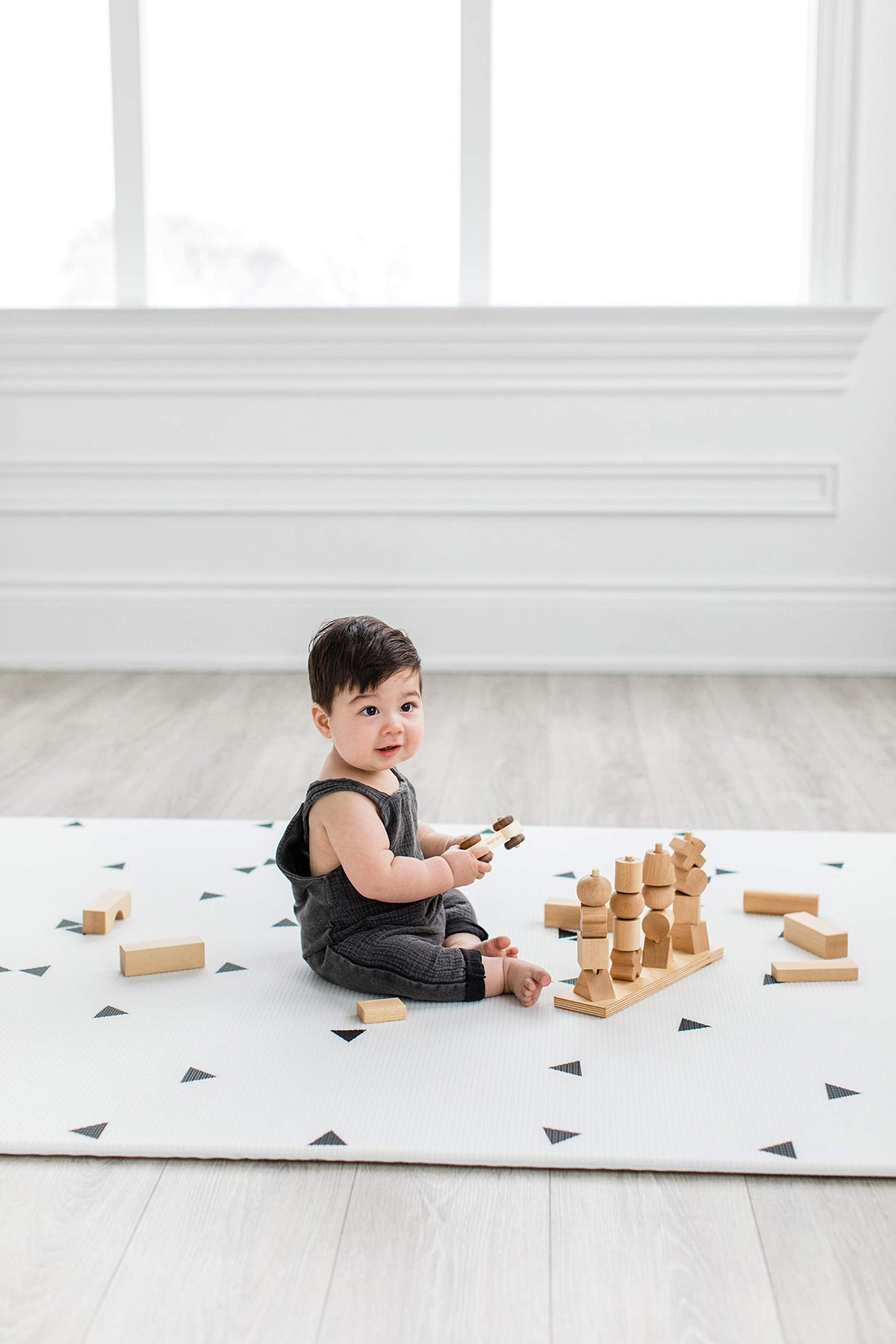 LITTLE Bot Ofie Mat, Soft Baby Play mat, Reversible Foam Floor mat, 6.5 ft x 4.5 ft, Durable and Non-Toxic (Country Road, Large)