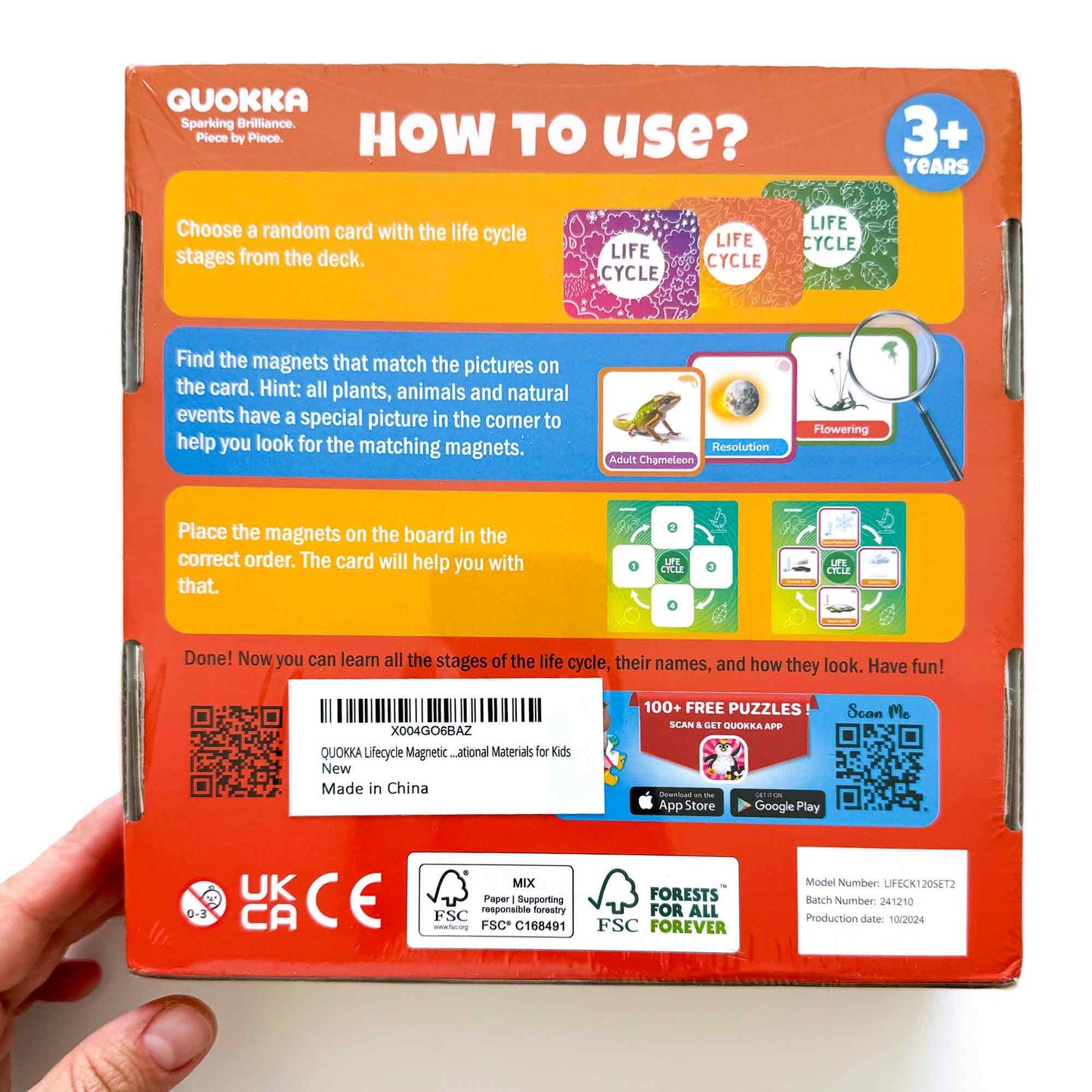 QUOKKA Life CycleToys for Kids - 30 Flashcards Toddler Science Kit Ages 2-4 - Pre-k Plant Animals Nature Learning Materials 3-5 - 120 Magnetic Flash Cards for Preschool and School (Part 2)
