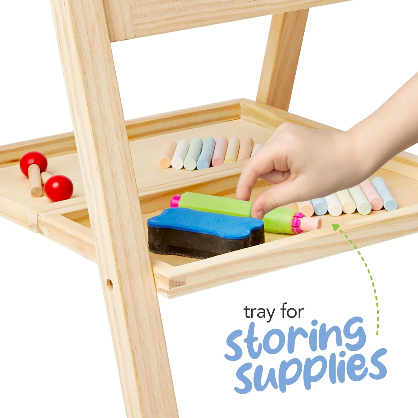 Kidaddle 2-in-1 Double Sided Kid's Easel, Tabletop Art Easel for Toddlers 2-4, Toddler Chalk Board for Children, Kid Art Easel, Arts Easel for Toddlers 2-4 Years, Painting Kit Kids