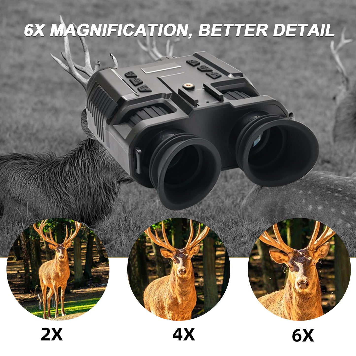 BINOCK Night Vision Goggles, 4K Night Vision Binoculars for Adult, 3D Naked-Eye Display Infrared NVG for Helmet with 7 Level Brightness Adjustment, Waterproof