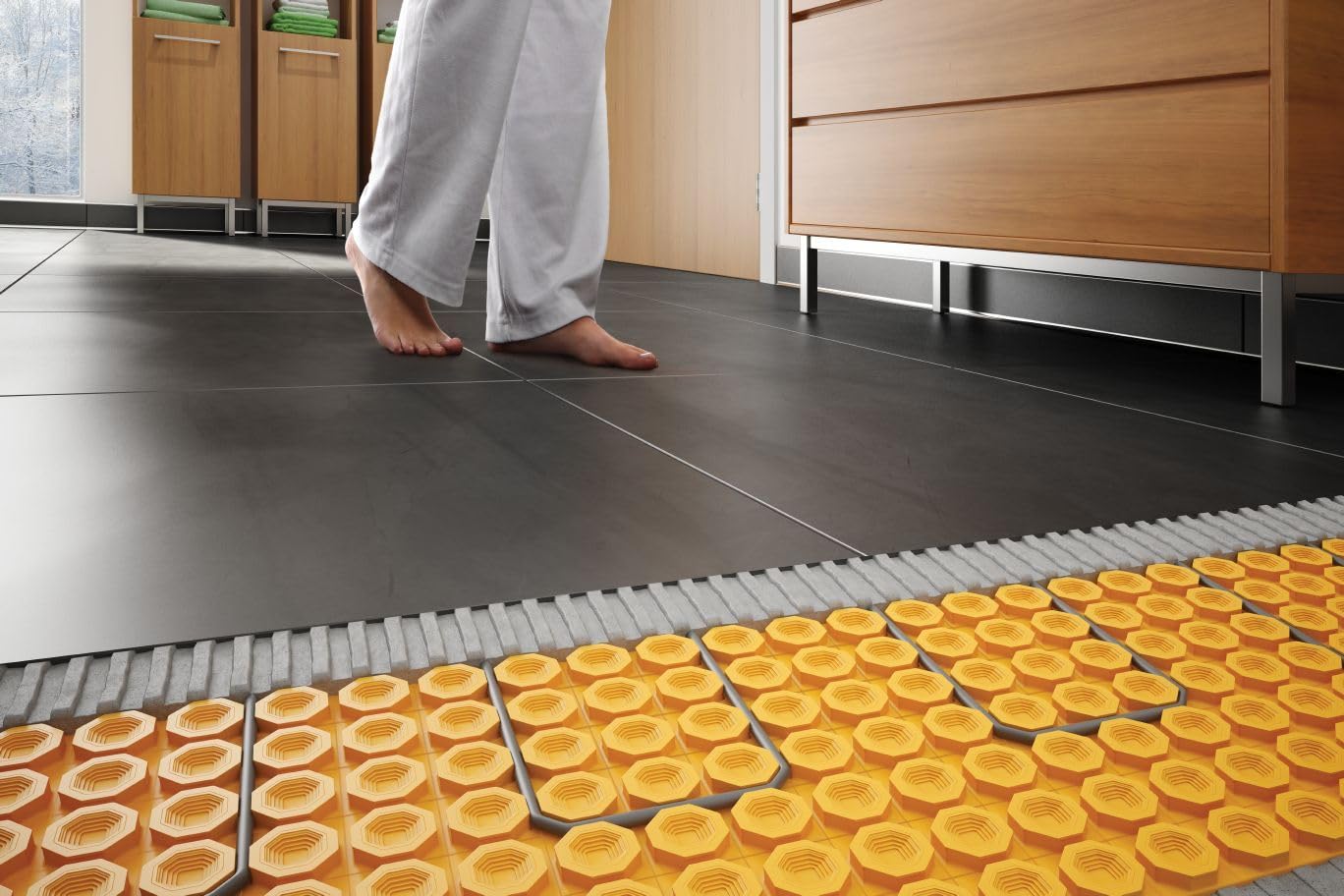 Schluter Ditra-Heat-E-HK Electric Floor Heating Cable Kit with Temperature Sensors - Ideal for Interior Tile Floors - Minimal EMF, Twisted Pair Cables, 120V, 372.2 Feet - DHEHK120113