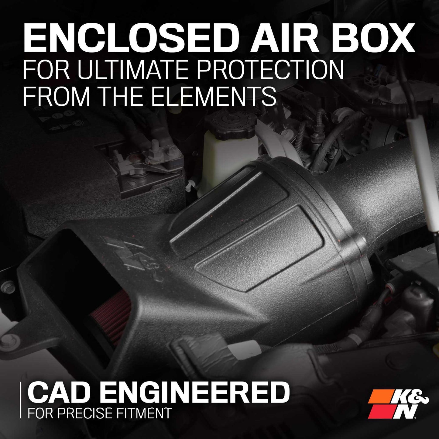 K&N Cold Air Intake System: High-Flow Air Filter, Increase Performance & Towing: Compatible with 2018-2025 JEEP, Gladiator, Wrangler, Wrangler JL, 63-1576