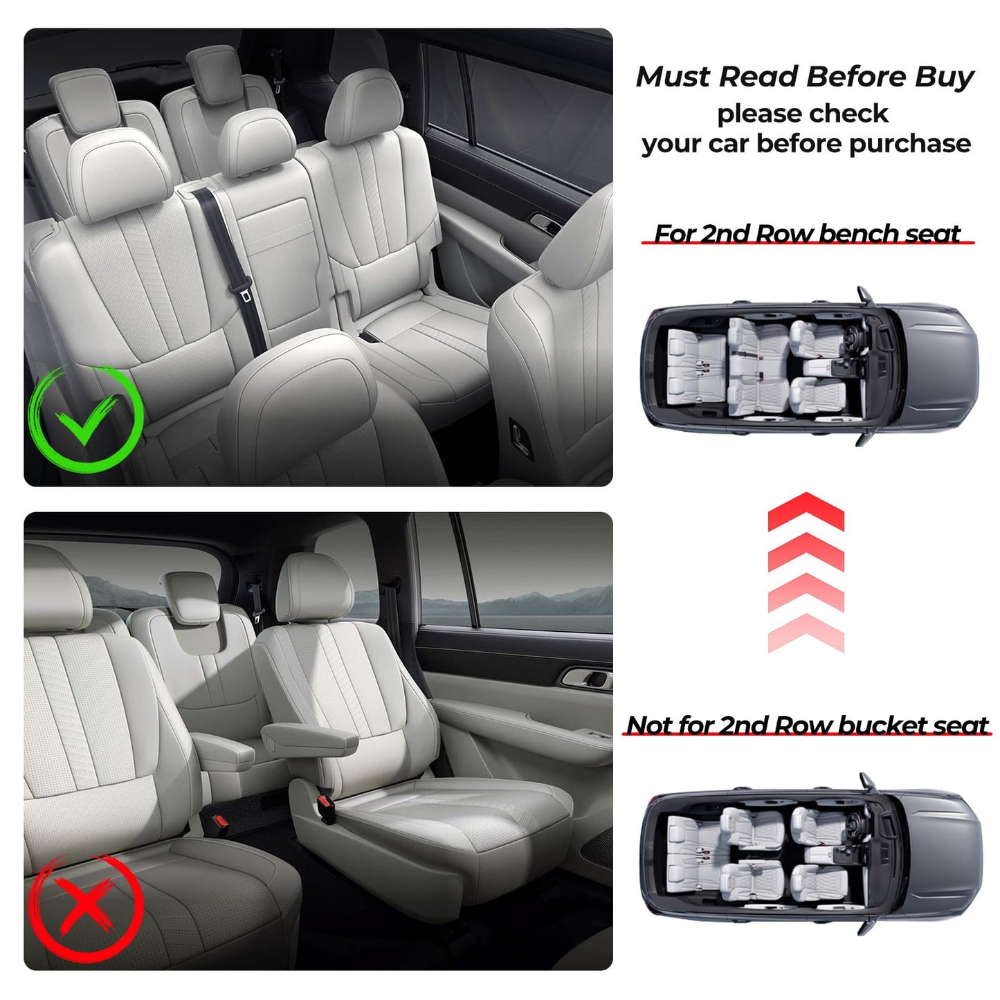 Auxko All Weather Floor Mats & Cargo Mat & Backrest Mat Fit for Jeep Grand Cherokee L 7 Seat (2nd Row Bench Seat) 2026 2025-2021 Liner Trunk Mat Accessories Odorless Black