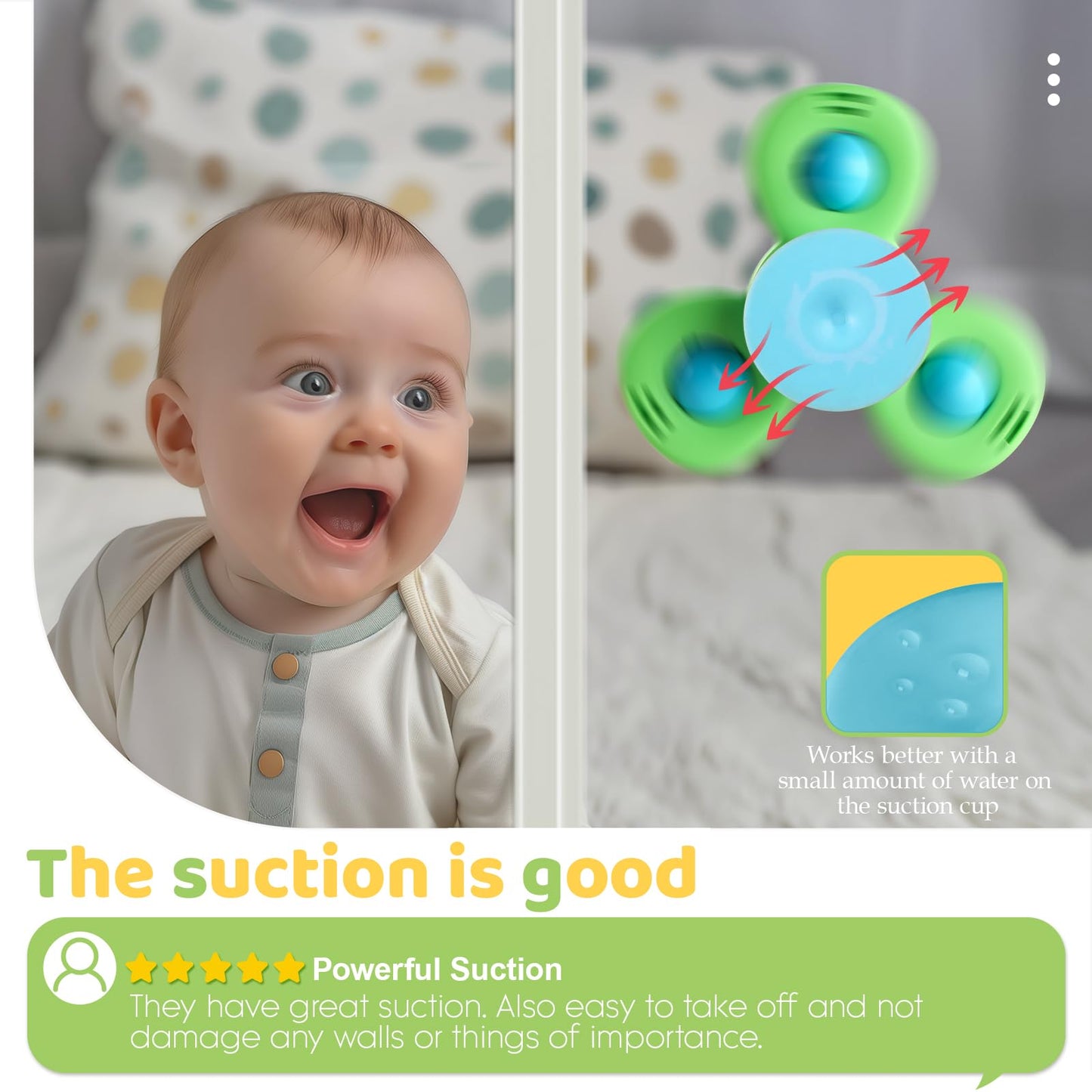 ALASOU 3 PCS Suction Cup Rotating Toys and 4 PCS Animal Car Toys for Infant and Toddlers