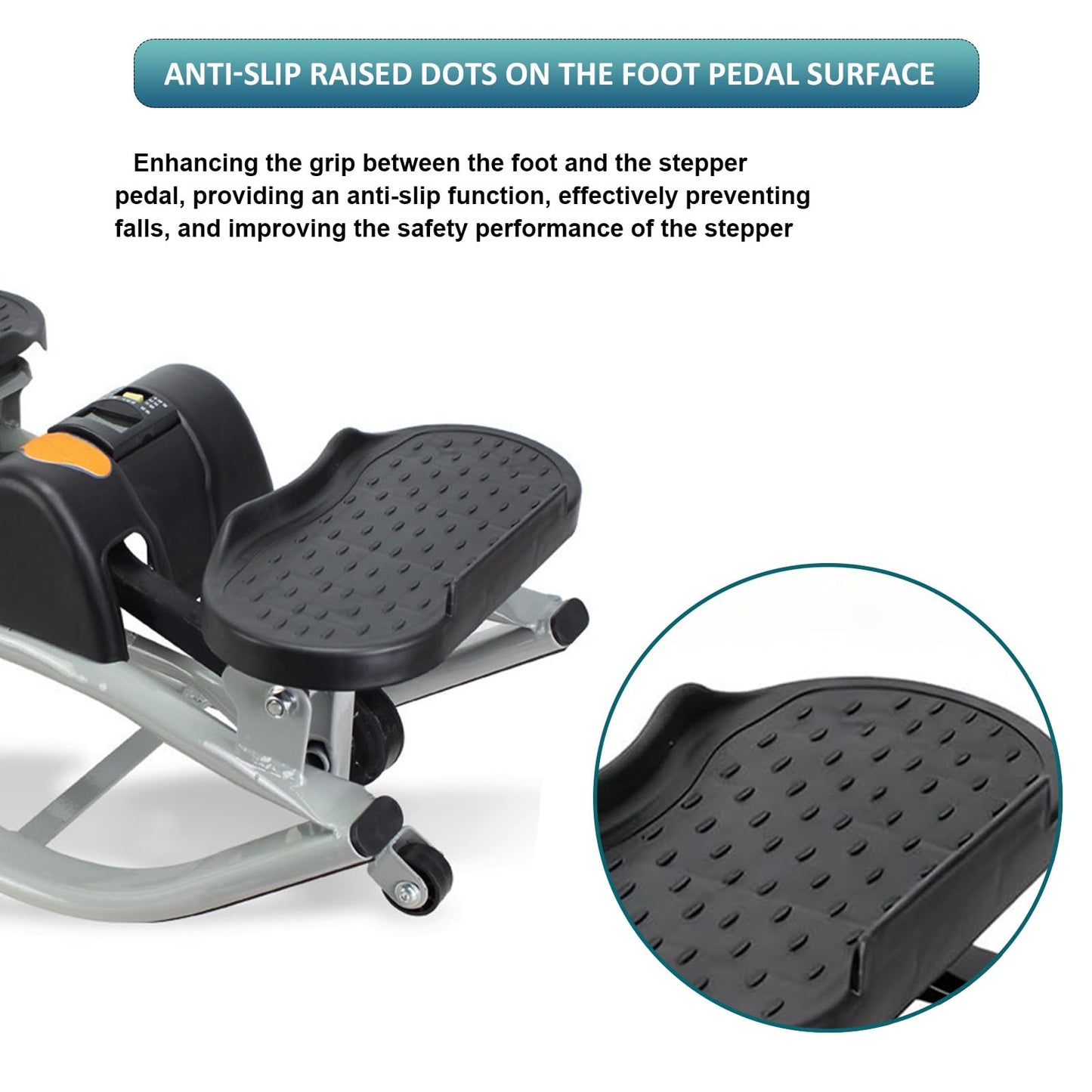 WIKONALK Portable Rock Stepper Home Workout Machine-Low-Impact Lateral Steppers,Lateral Rocking Fitness Stepper for Leg Core Glute Training,Abs Compact Side-to-Side Steppers for Gym Home,Unisex