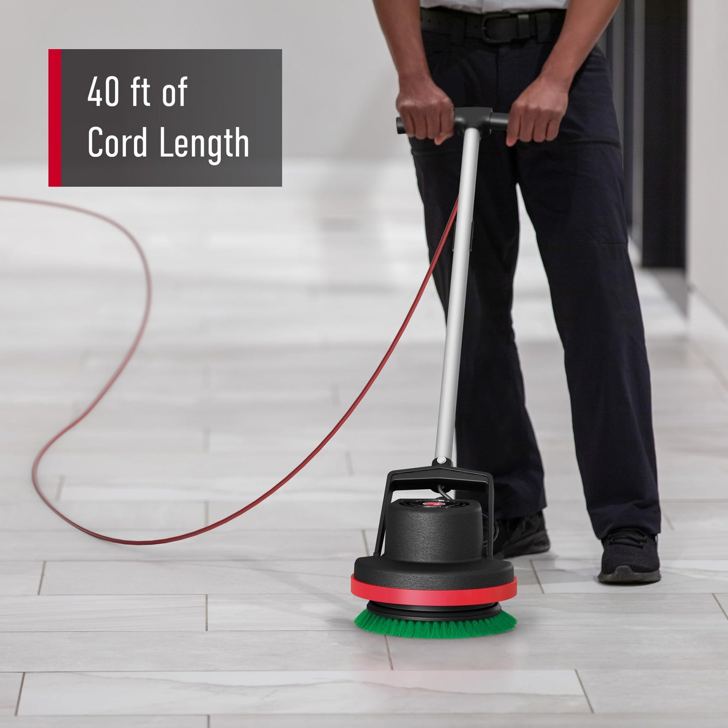 Hoover Commercial Orbiter Hard Floor Cleaner Machine, Multi-Purpose Hardwood Wood Laminate Carpet Tile Concrete Grout Marble Floor Cleaning, CH80100, Black