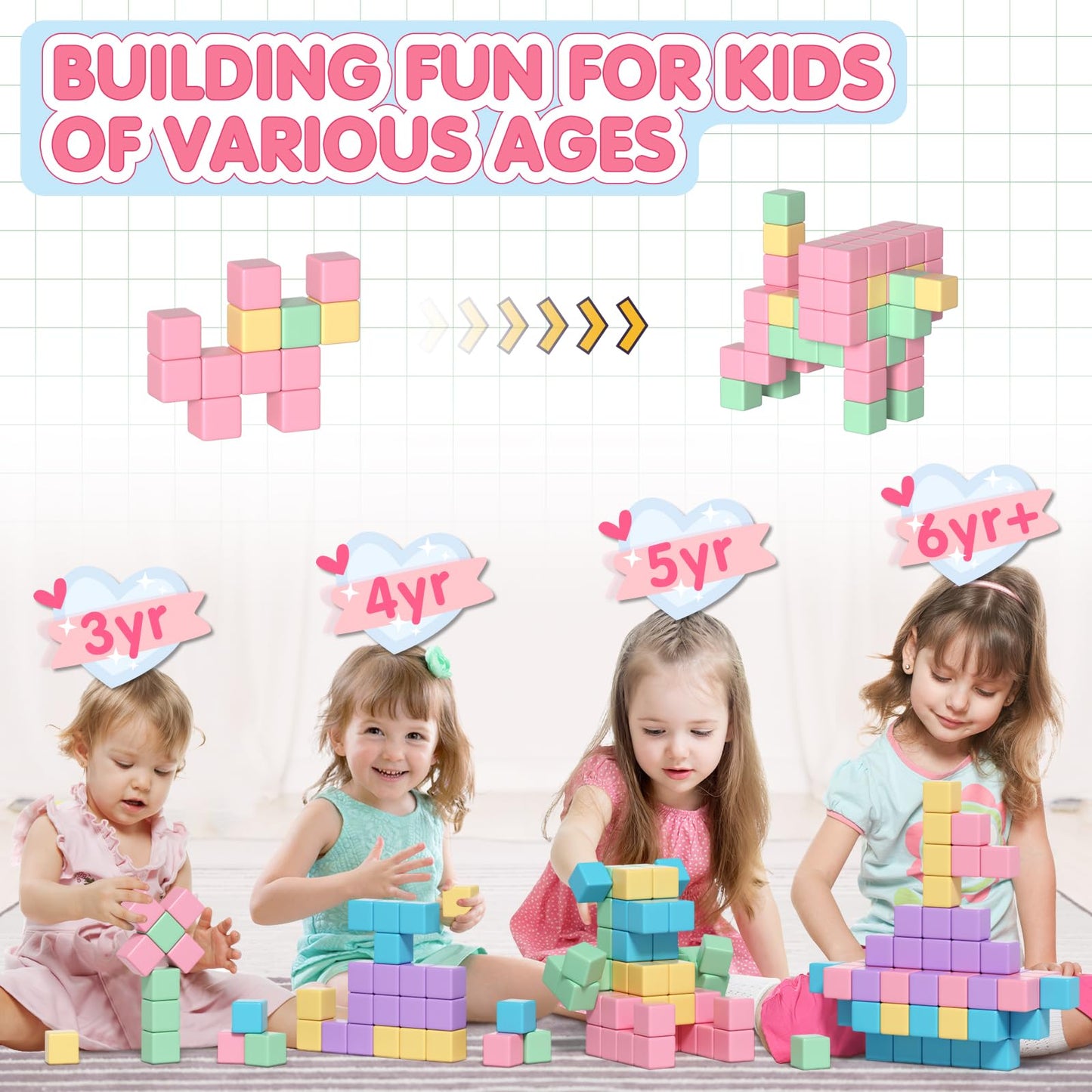 Apluses 74PCS Magnetic Blocks, Classroom Must Have Creative Learning Kids Toys | Preschool Montessori Sensory Autism Magnet Toys for Boys and Girls Ages 3 4 5 6