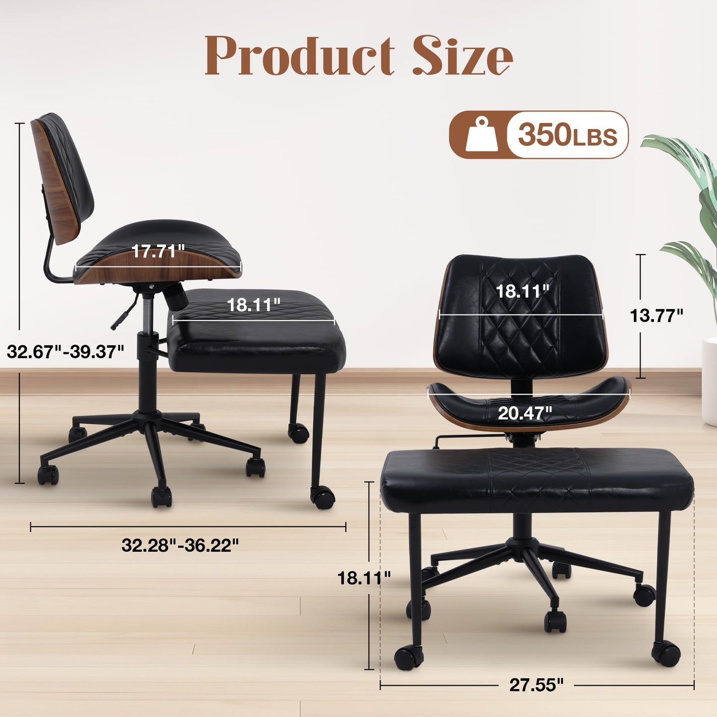 Azaeahom Ergonomic Cross Legged Office Chair with Wheels, Height Adjustable & 360°Swivel for Meditation, Desk & Yoga - Wide Criss Cross Design, Kneeling Chair - Black