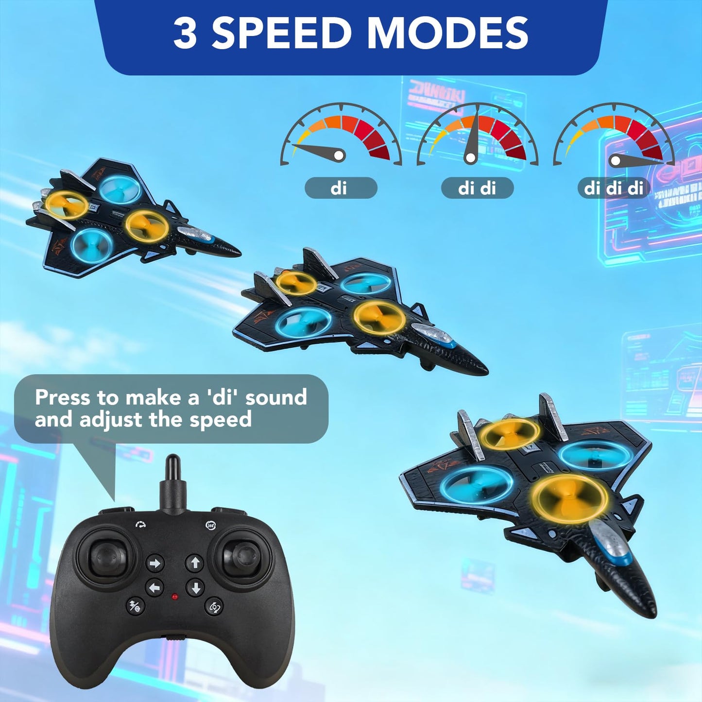 NXD Foam Remote Control Airplanes RC Planes for Kids Adults Beginners, Outdoor Stunt RC Airplane Toy with 360° Flips & Lights, Easy to Fly Gift for Boys Girls