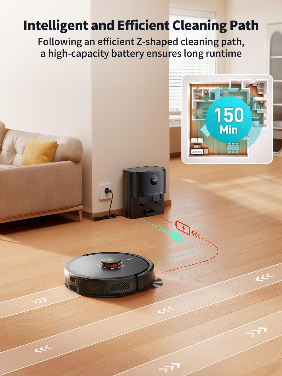 Robot Vacuum and Mop, Self-Emptying Robot Vacuum Cleaner with 6000Pa Suction, Laser Navigator with Smart Mapping Robotic Vacuums, 150Mins Runtime,Schedule,App Alexa Control for Carpet/Pet Hair,Q10 Pro