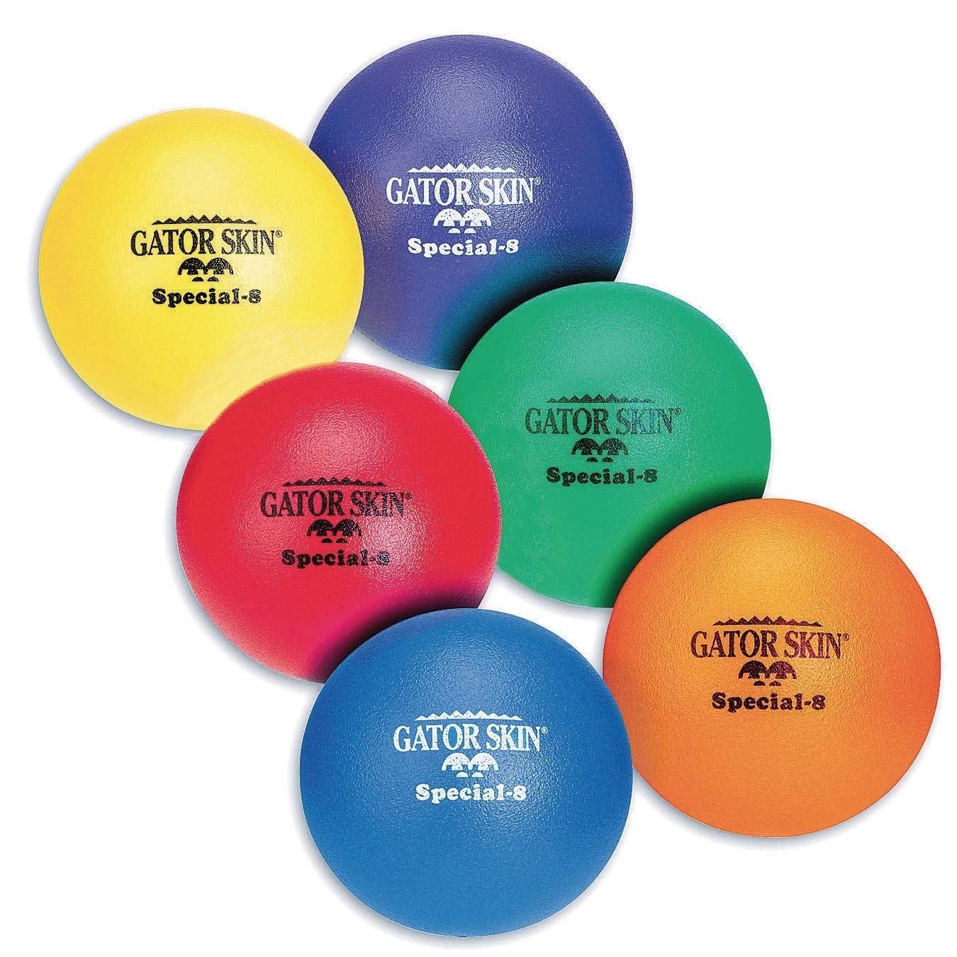 Gator Skin Special-8 Foam Balls. 8" PU Coated with Medium Density Foam Core. No-Sting Balls are Great for GaGa Pits, Dodgeball, PE Games and More. Set of 6.