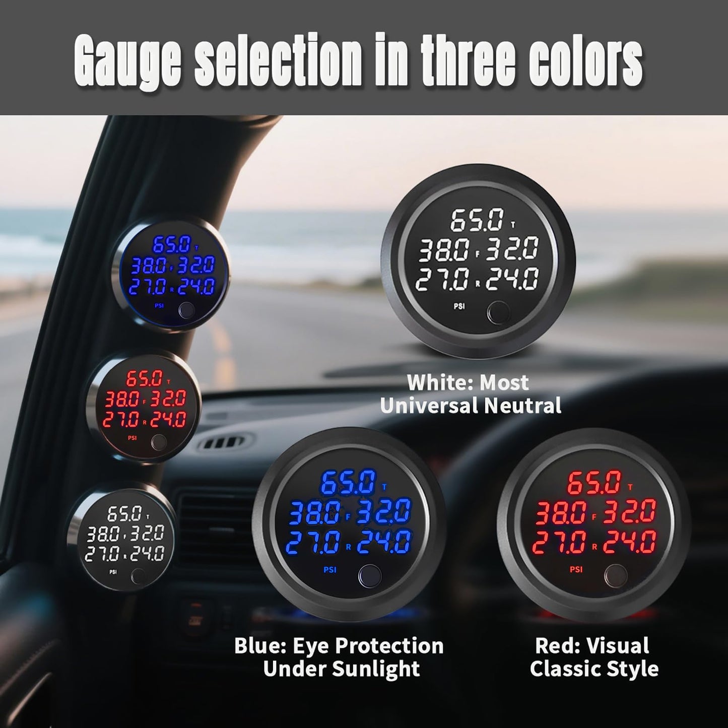CNWZYMX 12V Air Management featuring 8-Valve Air Ride Suspension Manifold, with 10-Button Wireless Remote Controller and Five-Way White Display Air Pressure Gauges