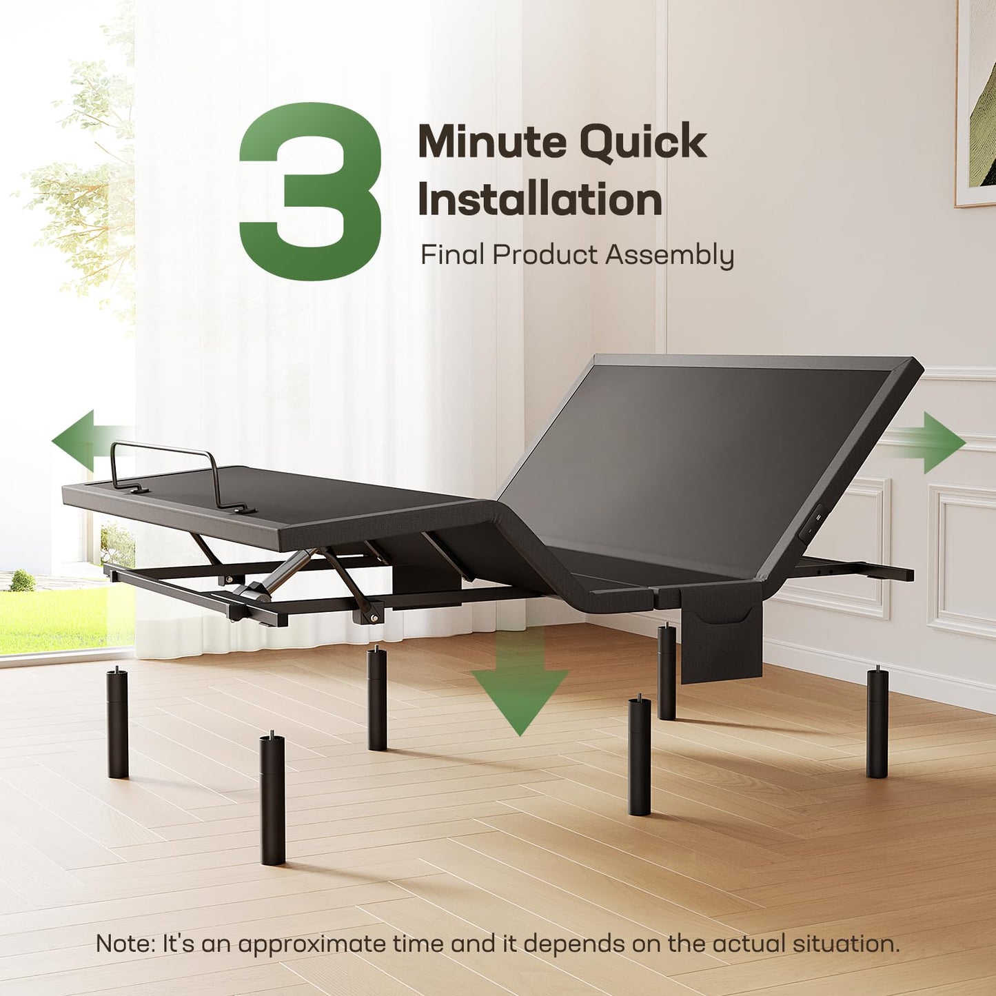 Marsail MS01-1 Queen Adjustable Bed Frame with Massage + 10-inch Gel Memory Foam Mattress, Adjustable Bed Base with Under-Bed Nightlight, Wireless Control Massage Adjustable Bed, Queen