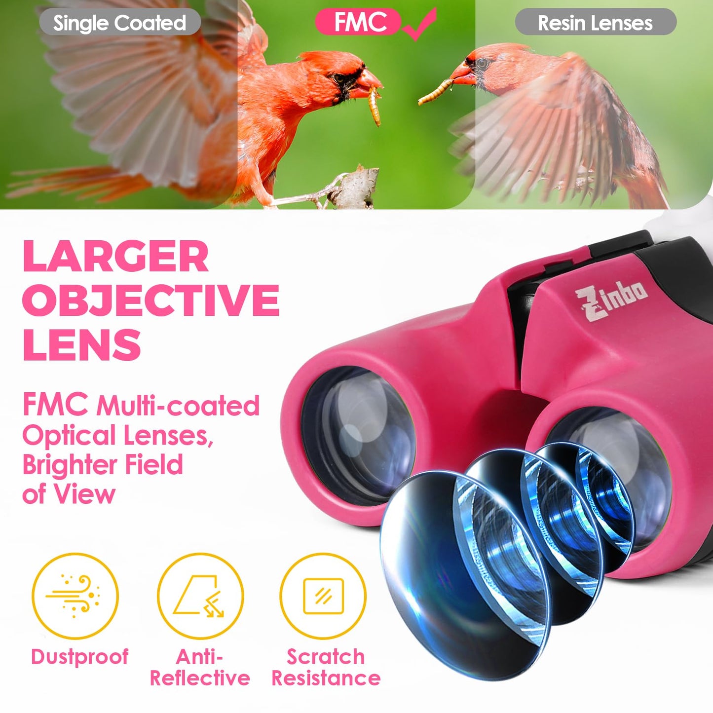 Binoculars for Kids, Toys for 3-12 Year Old Girls and Boys, Bird Watching Hiking 4 5 6 7 8 9 Year Old Girl Boy Christmas Birthday Gifts, Outdoor Toys for Kid Set with Magnifying Glass & Compass
