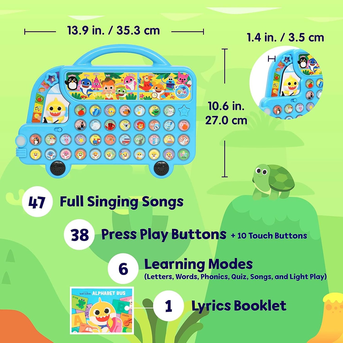 Pinkfong Baby Shark ABC Alphabet Bus (2nd Edition) Sound Pad | Premium Interactive Electronic Toy, Music Pad | Learning & Education Toys, Gifts for Kids and Toddlers