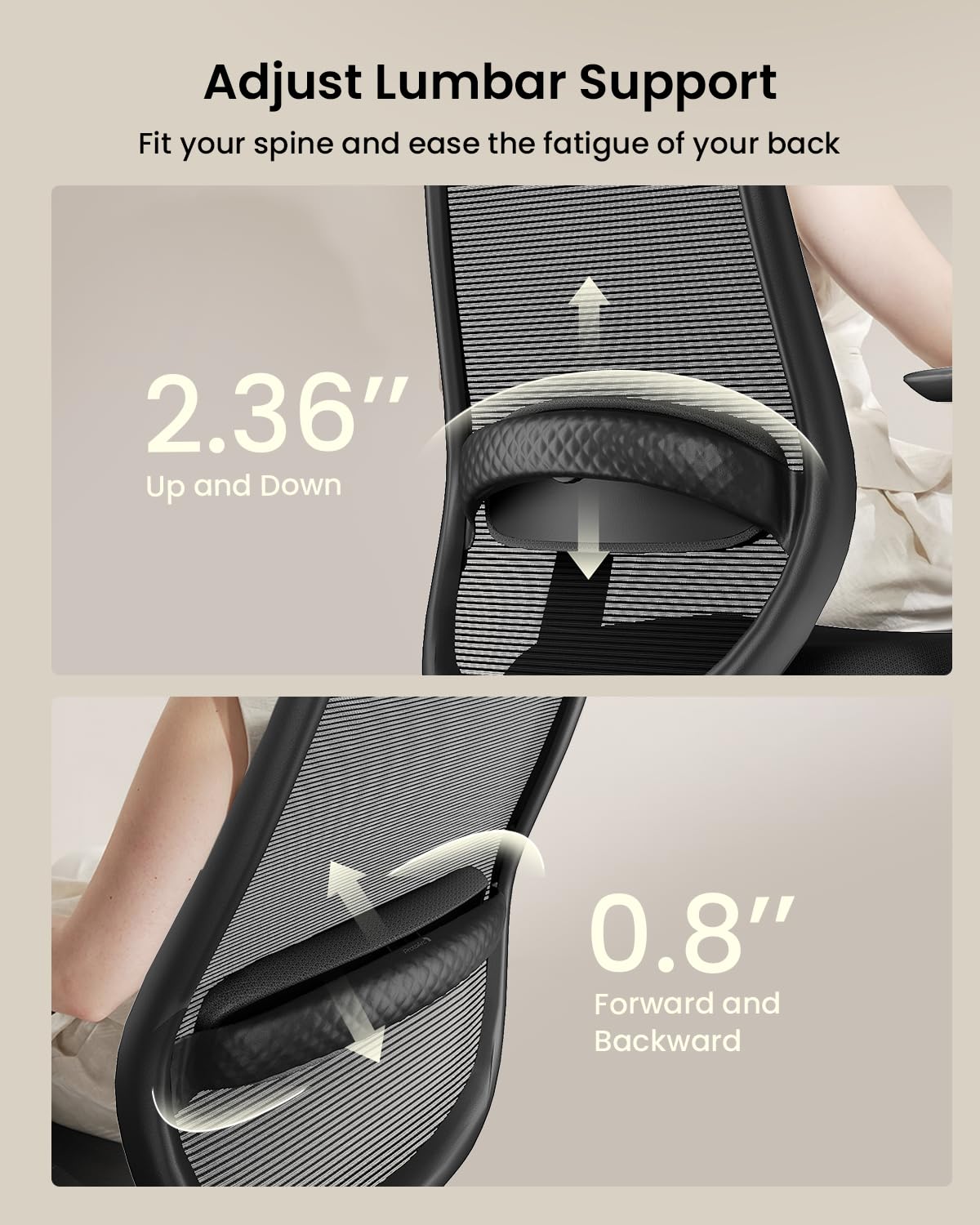 ProtoArc Ergonomic Office Chair – EC200 High-Back Mesh Computer Chair with Lumbar Support, 3D Adjustable Headrest & Sliding Seat for 8+ Hour Comfort, Big & Tall Home Office Desk Chairs - Black