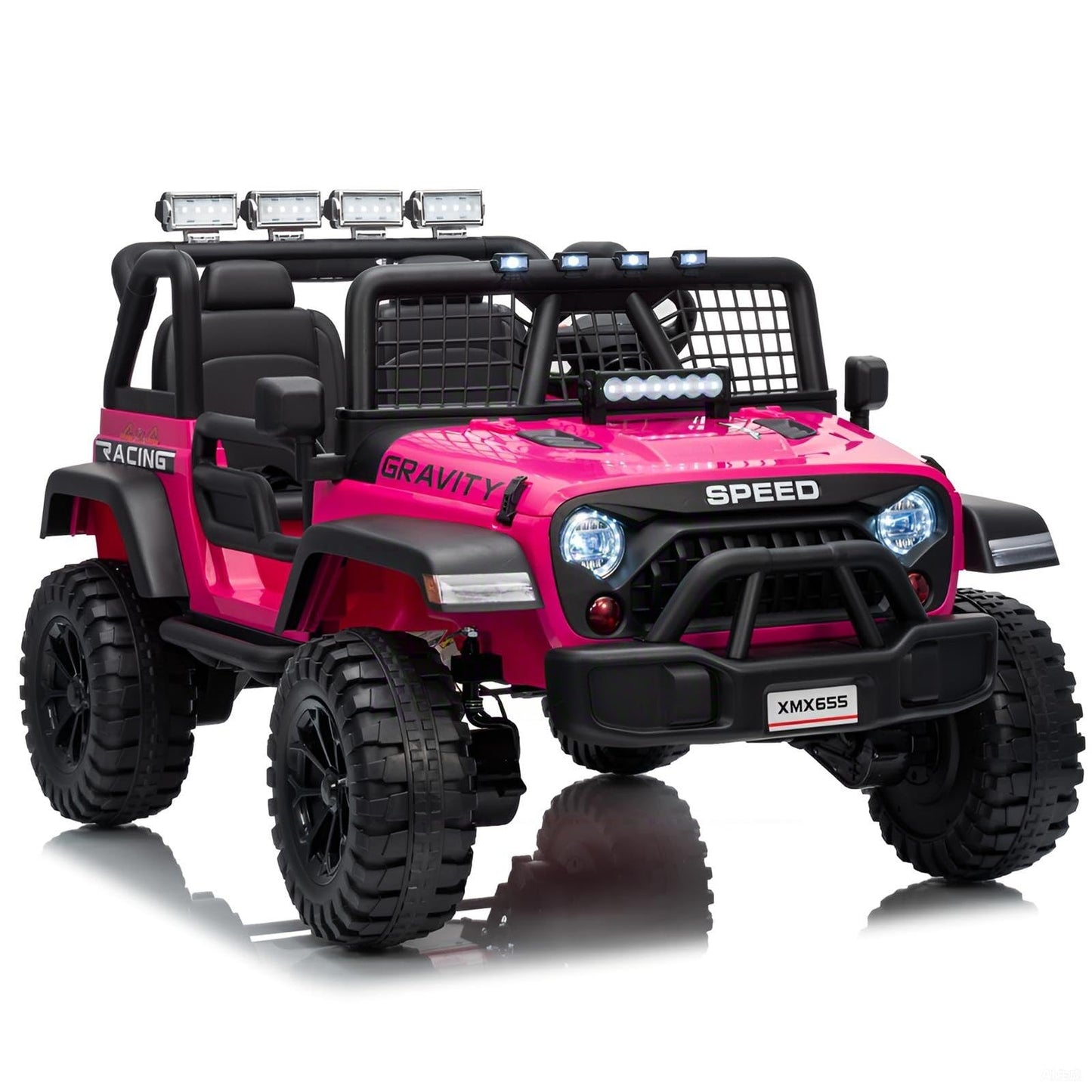24V 2 Seater Kids Electric Truck with Parent Remote Control, 4WD Ride on Car for Toddlers & Kids 4-8, 100Min Battery, Dual Motor, All Terrain Electric Vehicle Gift for Boys Girls