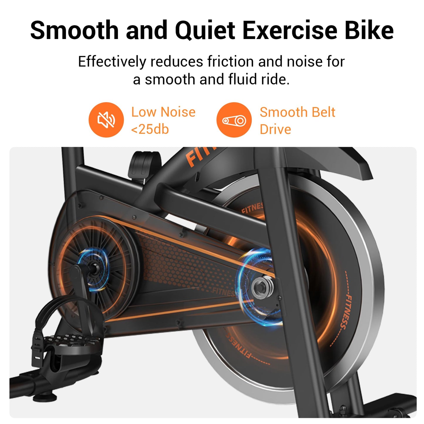 UMAY Exercise Bike,Brake Pad Stationary Bike for Home with 0-100 Resistance & App, Silent Belt Drive Stationary Workout Bike for Home with Comfort Seat, Low Noise Indoor Cycling Bike with Heart Rate / Tablet & Bottle Holder, 300 LBS Capacity