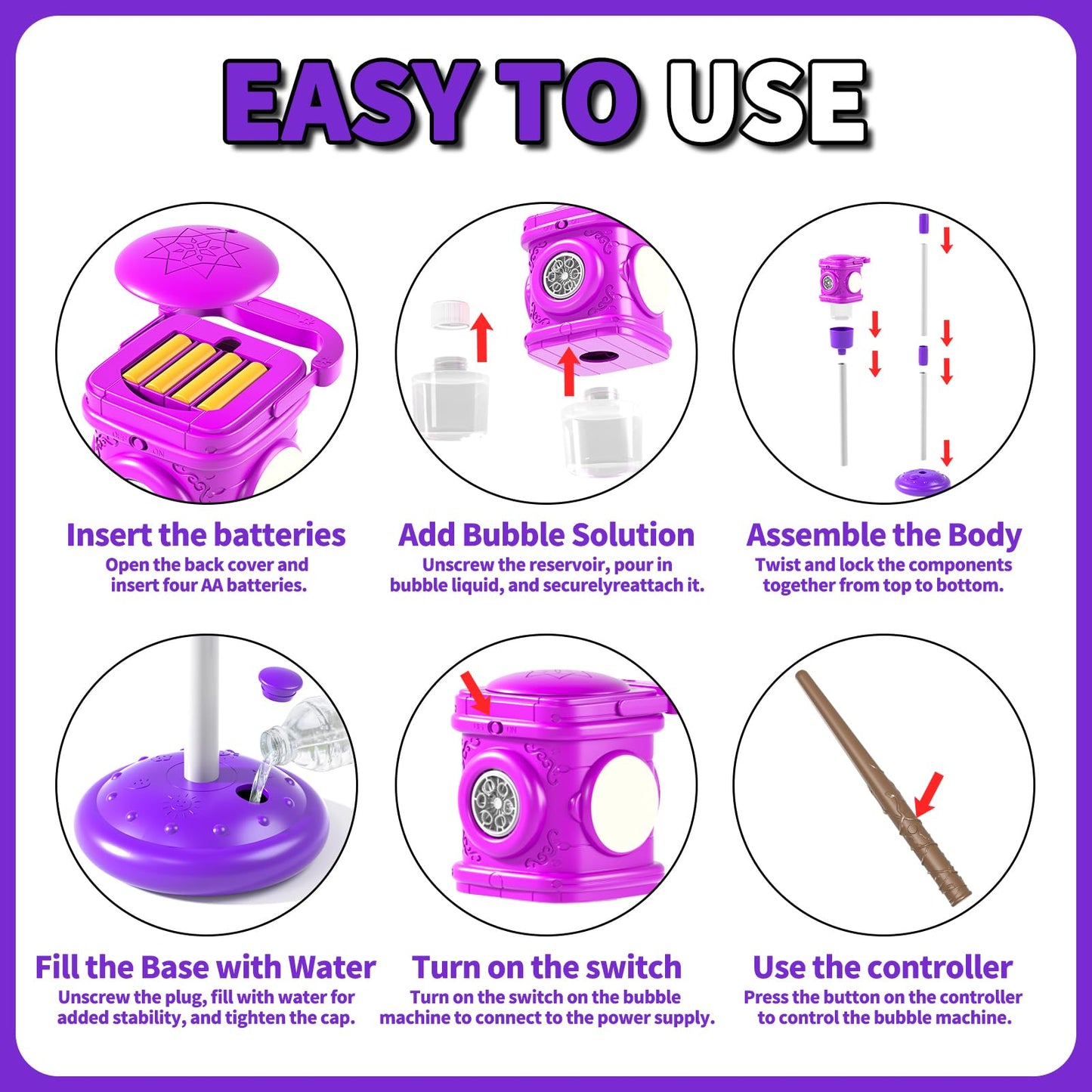 Bubble Machine for Kids, Automatic Bubbles Blower Maker for Kid Toddlers, 2-In-1 Remote Control Street Lamp Bubble Maker with Adjustable Height, Bubble Maker for Wedding Birthday Party Camping Outdoor
