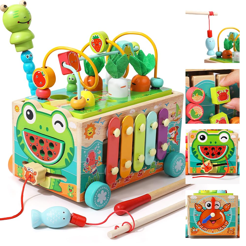 JAUNTY Toddler Wooden Montessori Toy for 1 2 3 Year Old Toys, Educational Stem Toy for Baby Boys Girls 18 Months+, Preschool Learning Fine Motor Skill First 1st Birthday Gifts for Kids Girl Boy 1-3