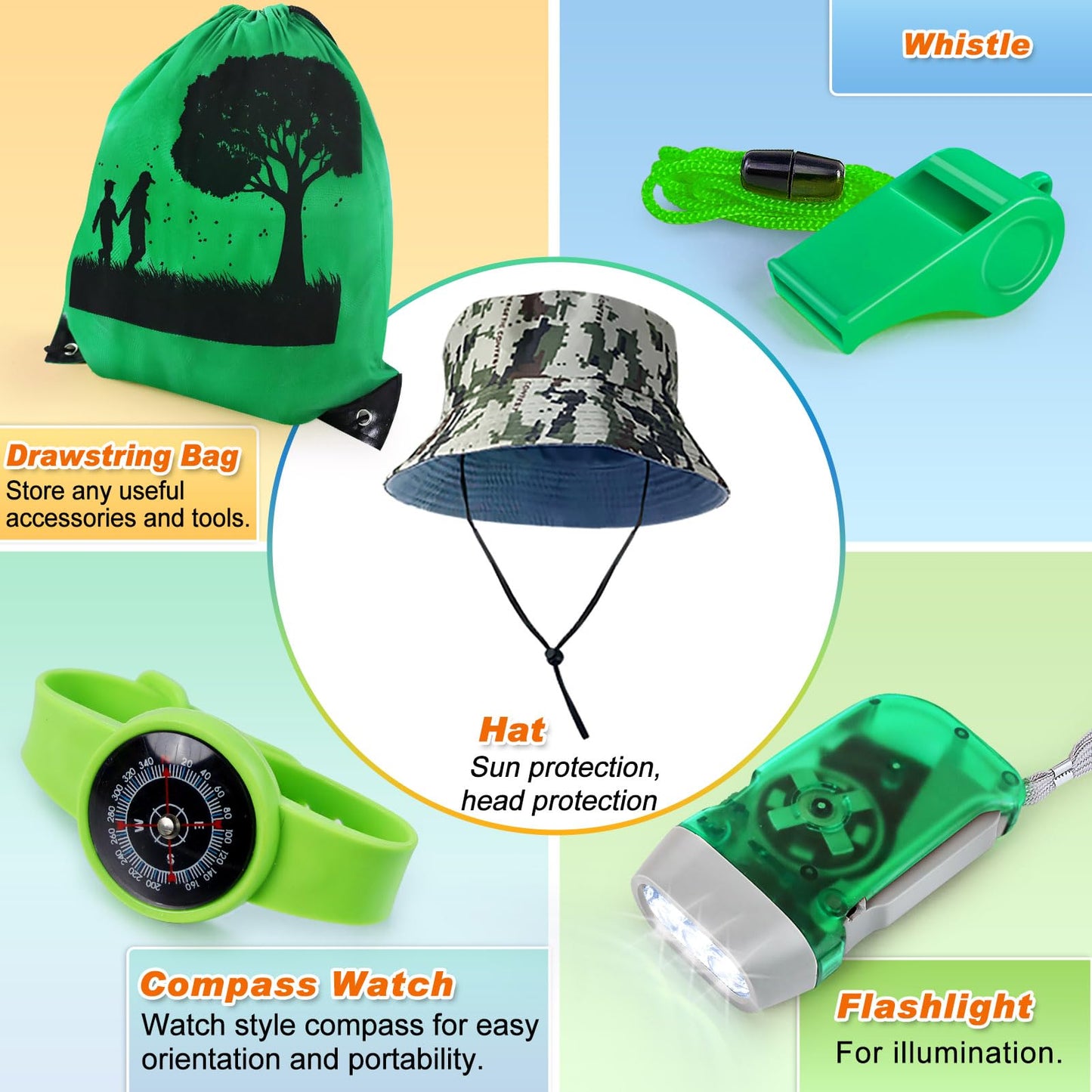 YOPINSAND Kids Explorer Kit & Bug Catcher Kit, Camping Gear for Kids, Outdoor Exploration Set with Backpack & Hat, Binoculars, Ideal Outdoor Camping Adventure Toys for Boys Girls 3-12
