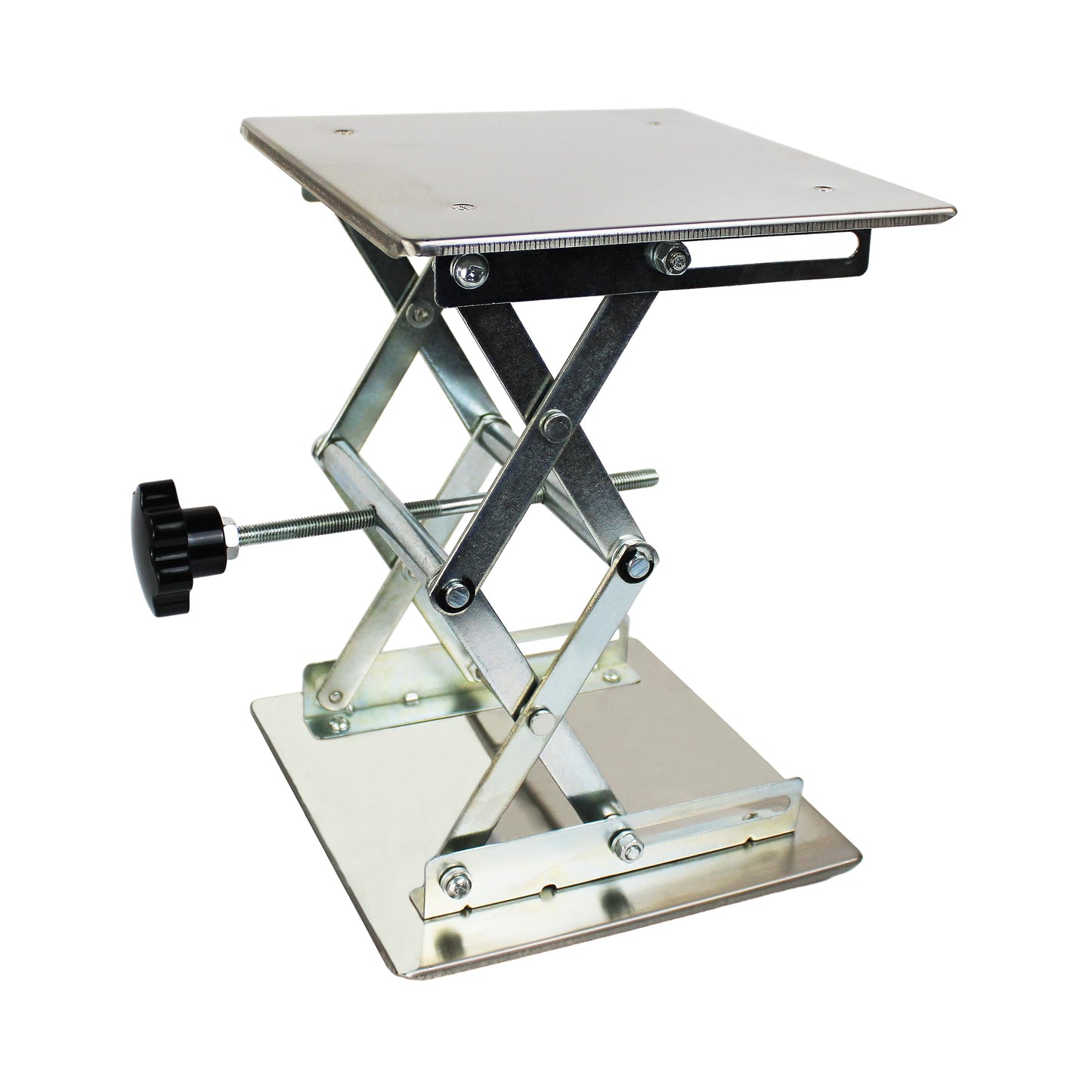 TEXALAN(R) 8x8 Lab Scissor Jack Lift Table SS304 Max. Height of 10" 33LBS Load