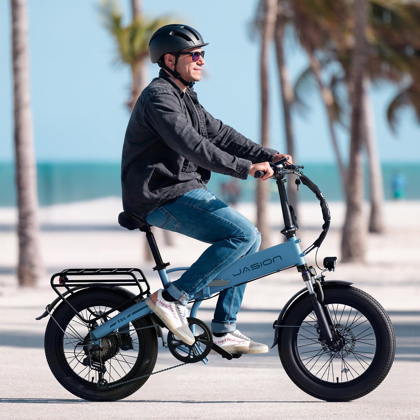 Jasion EBS Electric Bike for Adults, 1000W Peak Motor up to 23 MPH Top Speed Ebike, Aluminum 20'' Fat Tire Electric Bike Built-in 48V Removable Battery with 45 Max Miles, Folding Ebikes for Adults