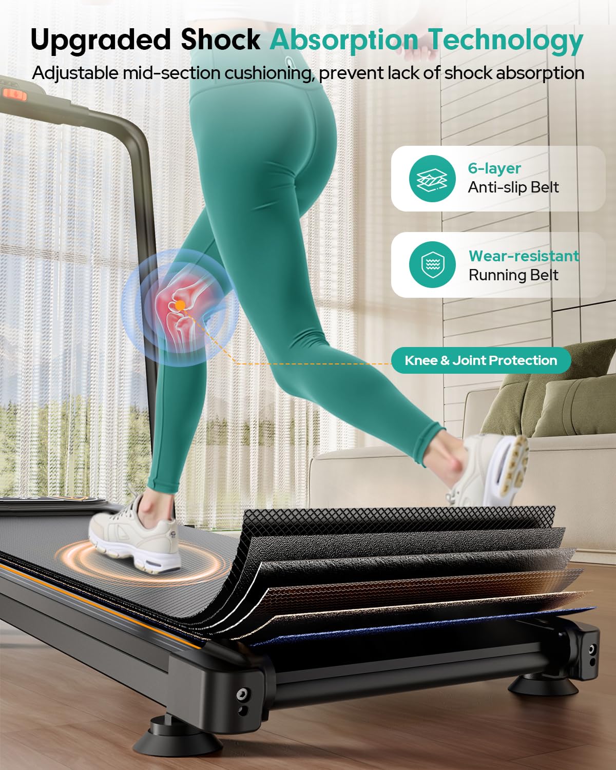 Foldable Treadmill with 12% Incline, 6 in 1 Folding Treadmill with Handle Bar for Home/Office,Under Desk Treadmills Portable Walking Pad with App, Upgrade 3.5HP Low Noise,Remote Control & LED Display,
