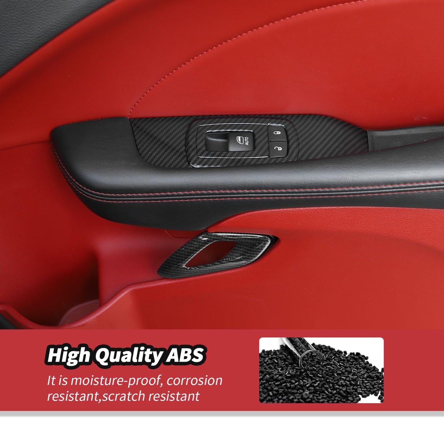 JeCar 16pcs Carbon Fiber Interior Trim Kit for 2015-2024+ Dodge Challenger Interior Accessories