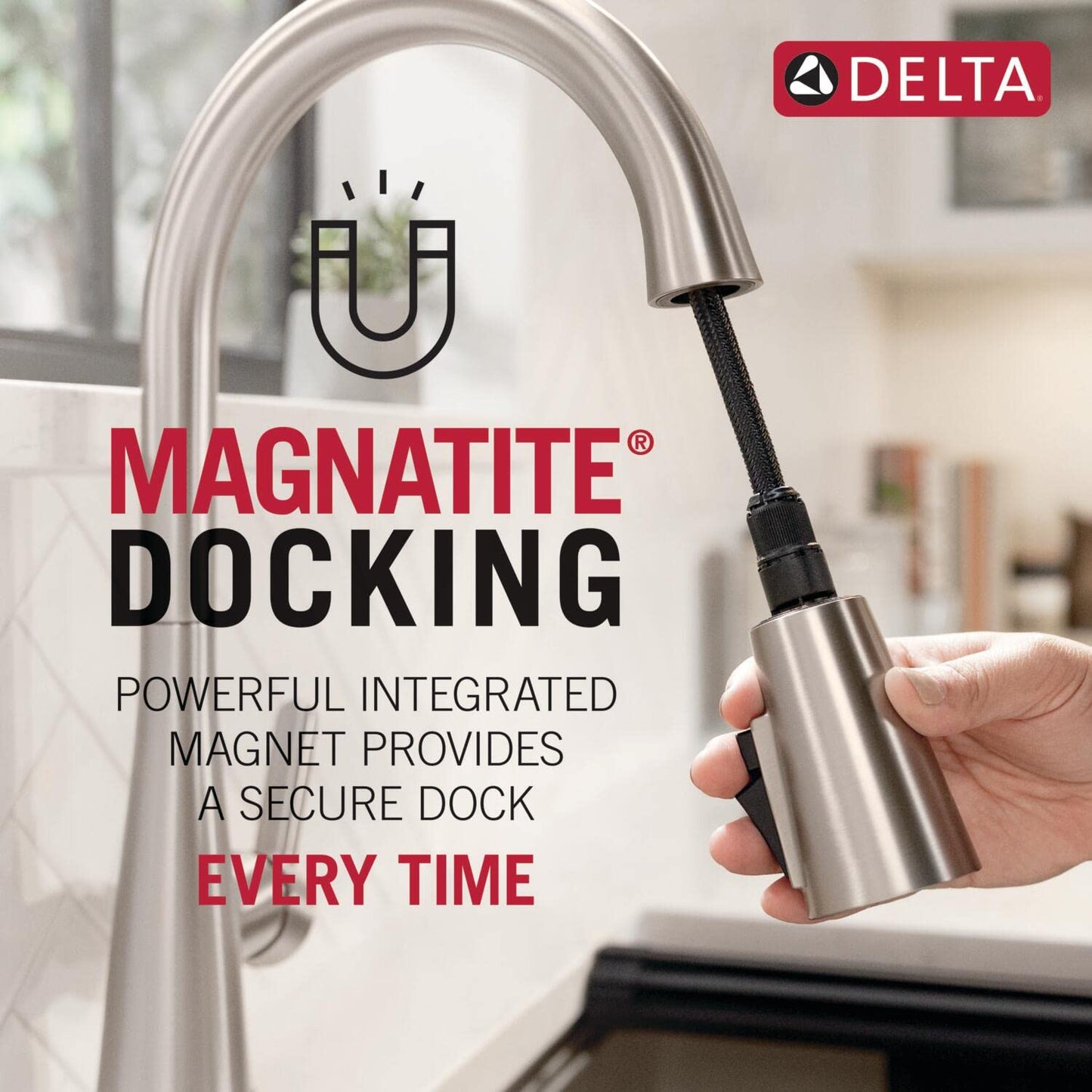 Delta Faucet Essa Touchless Kitchen Faucet with Touch Technology, Brushed Nickel Kitchen Sink Faucet with Pull Down Sprayer, Arctic Stainless 9113TL-AR-DST
