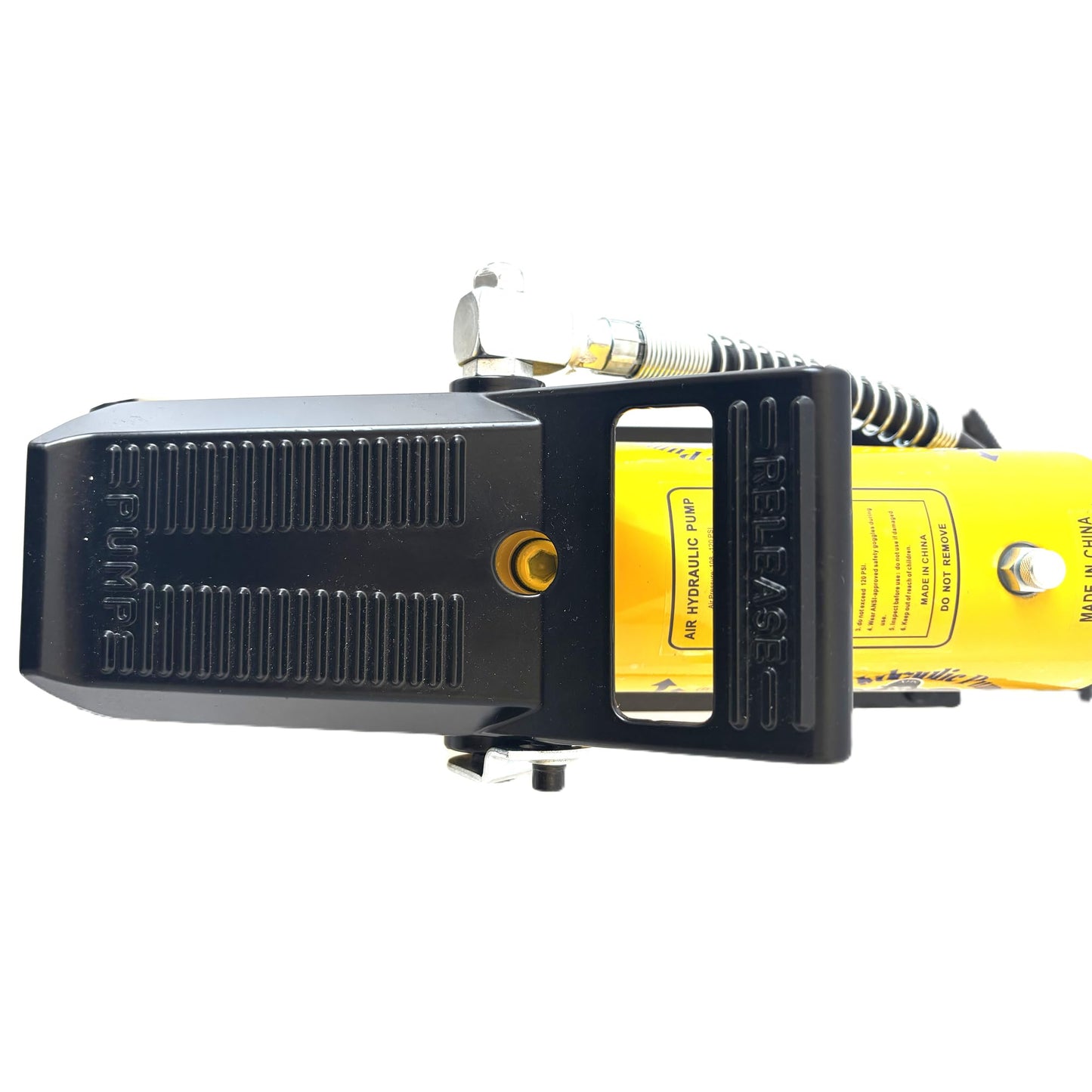 Air Hydraulic Pump 0.45 Gal 10,000 PSI Reservoir NPT 3/8" Oil Outlet, NPT 1/4" Inlet, Air Hydraulic Foot Pump Made of Aluminum with Air Line Lubricator, Yellow