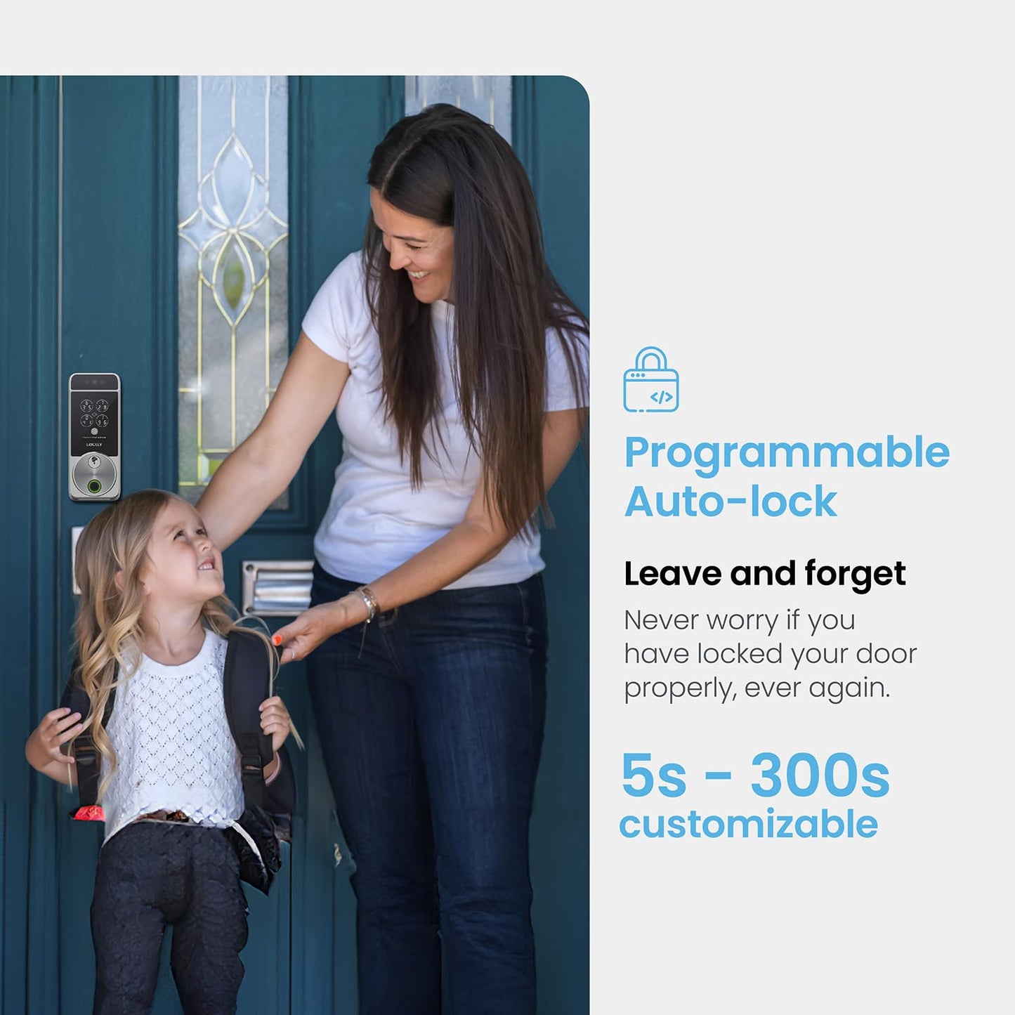 Lockly Visage Zeno Series Smart Lock, Facial Recognition & Fingerprint Keyless Entry Door Lock, Built-in Wi-Fi Deadbolt with Apple Home Key, PIN Genie Keypad, App Remote Control, Easy Installation