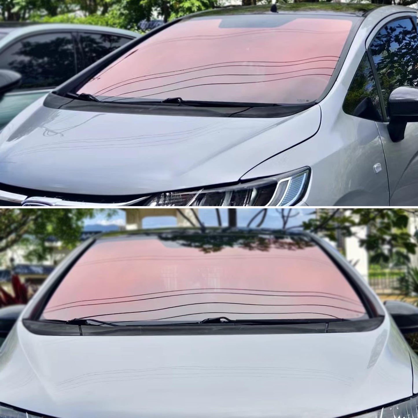 AuMoHall Chameleon Charming Red Windshield Tint 89.3% VLT Car Front Window Tint Colorful Red Color Change Effect Car Window Solar Protection Film, 39.37" x 393.70"