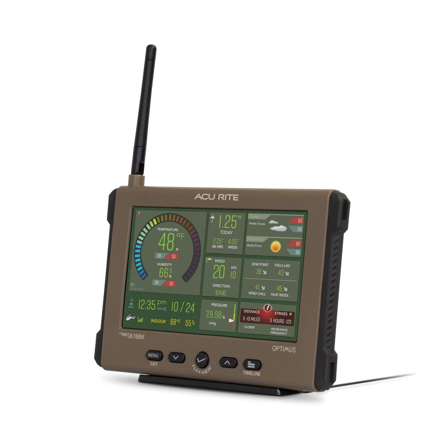 AcuRite Optimus Weather Station with Wi-Fi HD Display, Built-in Barometer, Lightning Detection, Indoor/Outdoor Temperature and Humidity, Wind Speed/Direction, and Rainfall Measurements (01216MCB)