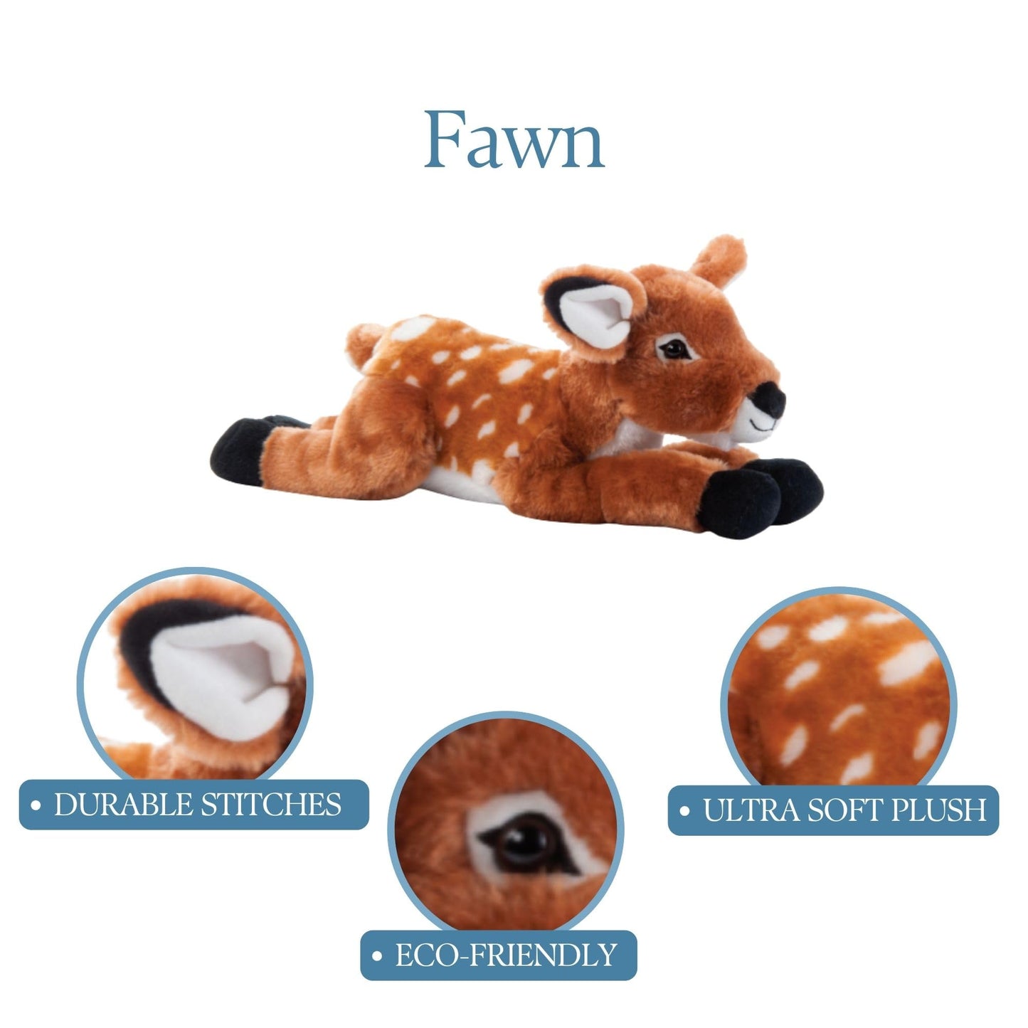The Petting Zoo Fawn Stuffed Animal, Gifts for Kids, Wild Onez Zoo Animals, Fawn Plush Toy 17 inches
