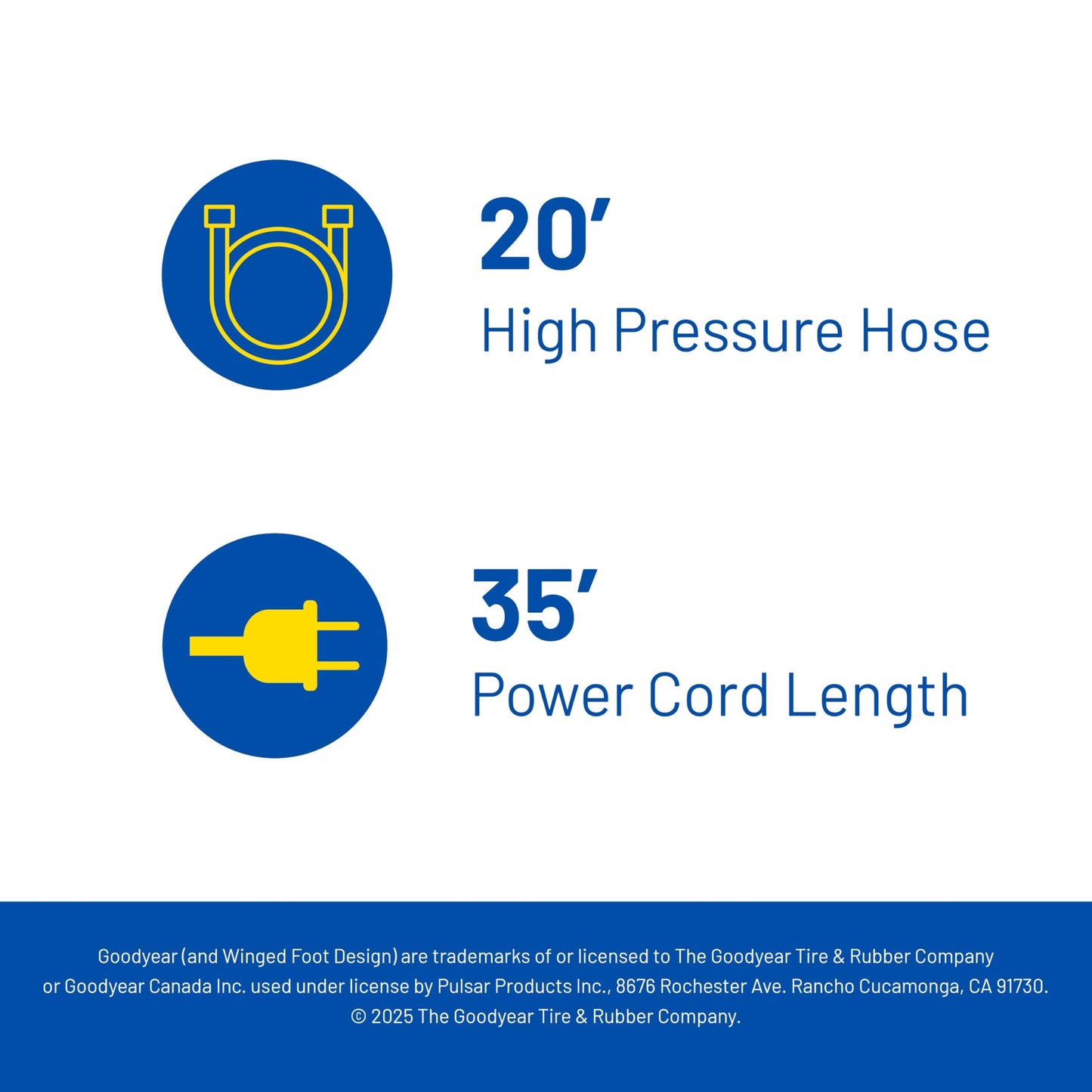 Goodyear 2200 PSI Compact Electric Pressure Washer, 1.65 GPM